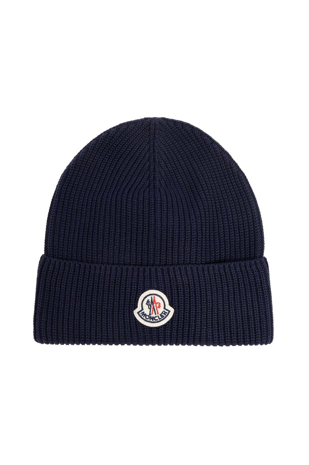 Moncler Logo Patch Ribbed-knit Beanie