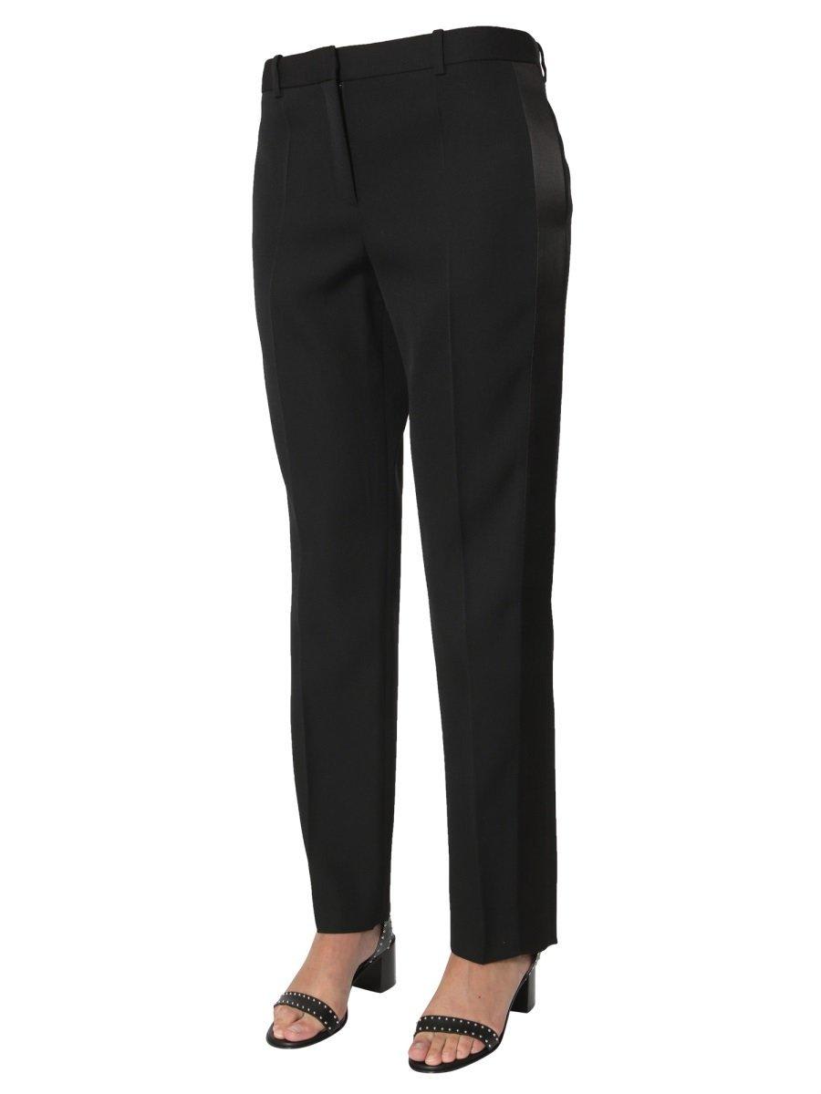 Shop Givenchy Contrasting Trim Tuxedo Trousers In Black