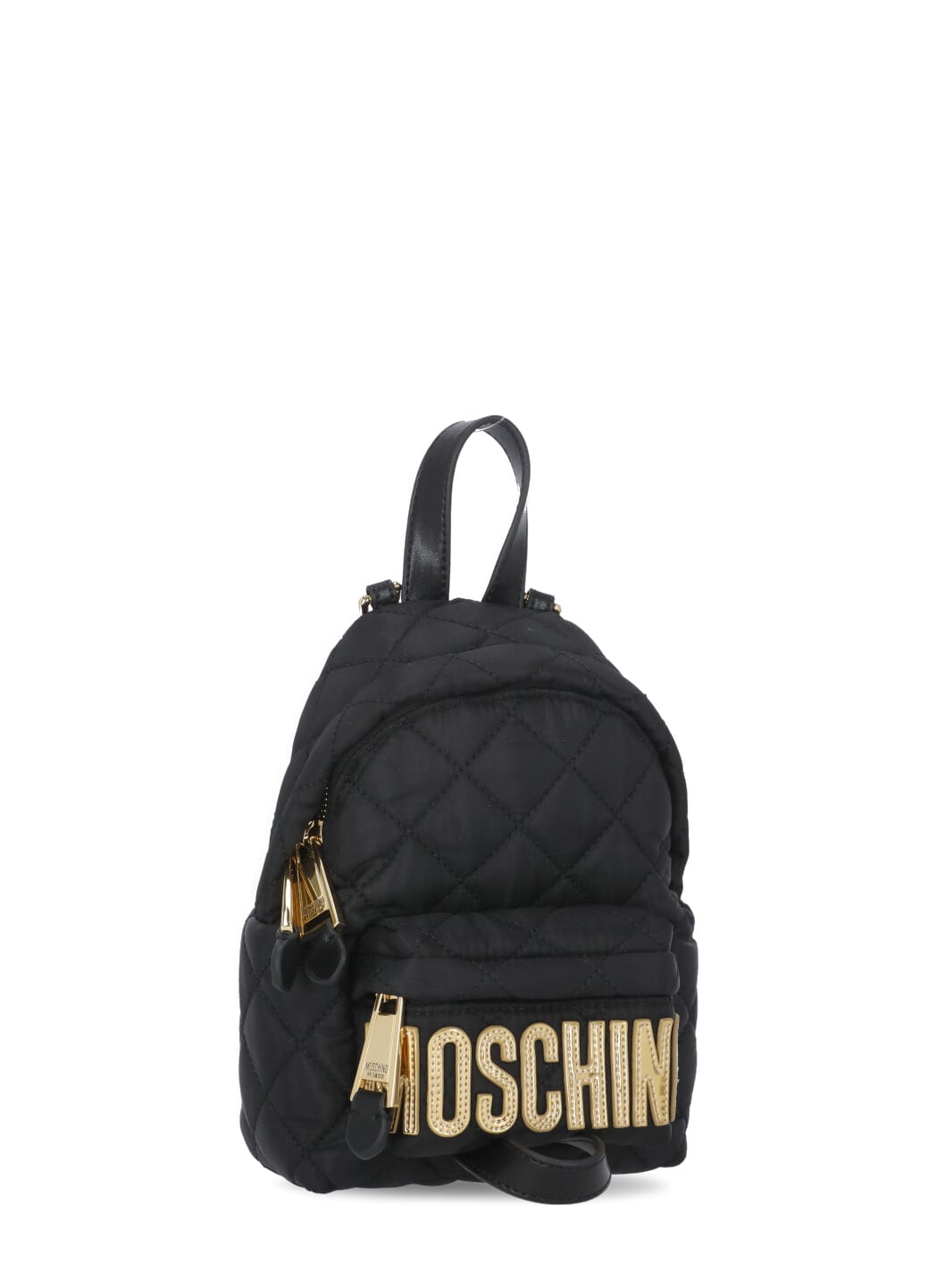 Shop Moschino Mini Quilted Backpack With Logo In Black