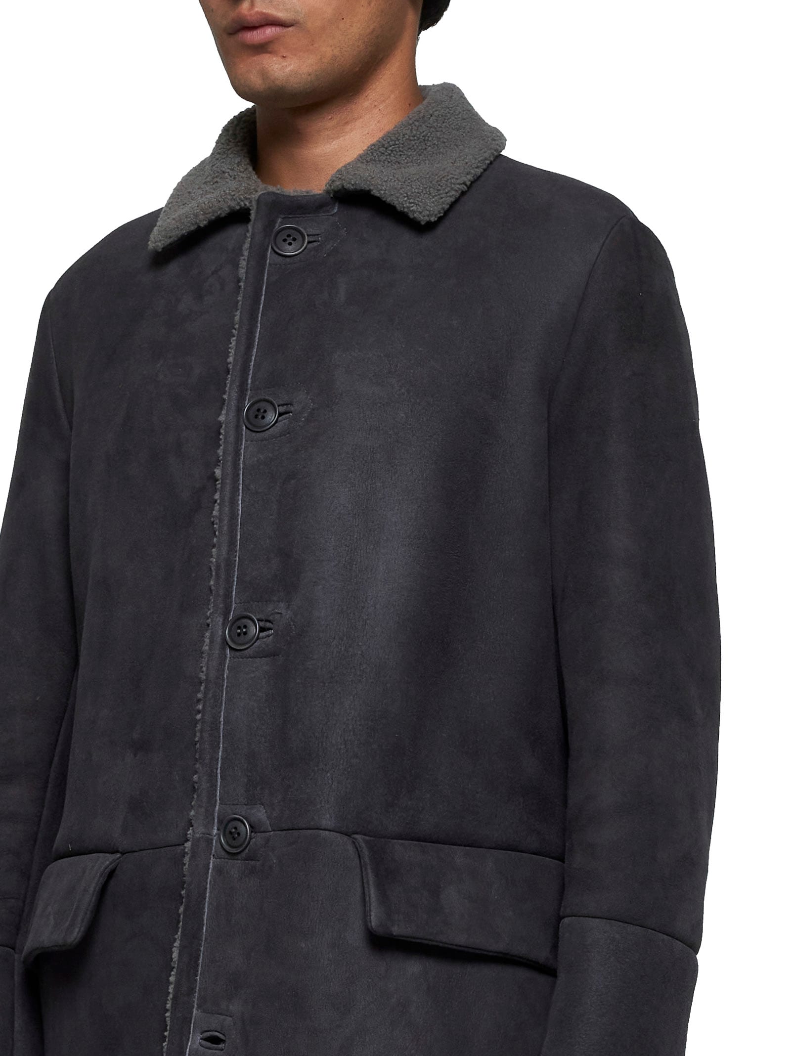 Shop Salvatore Santoro Coat In Grey