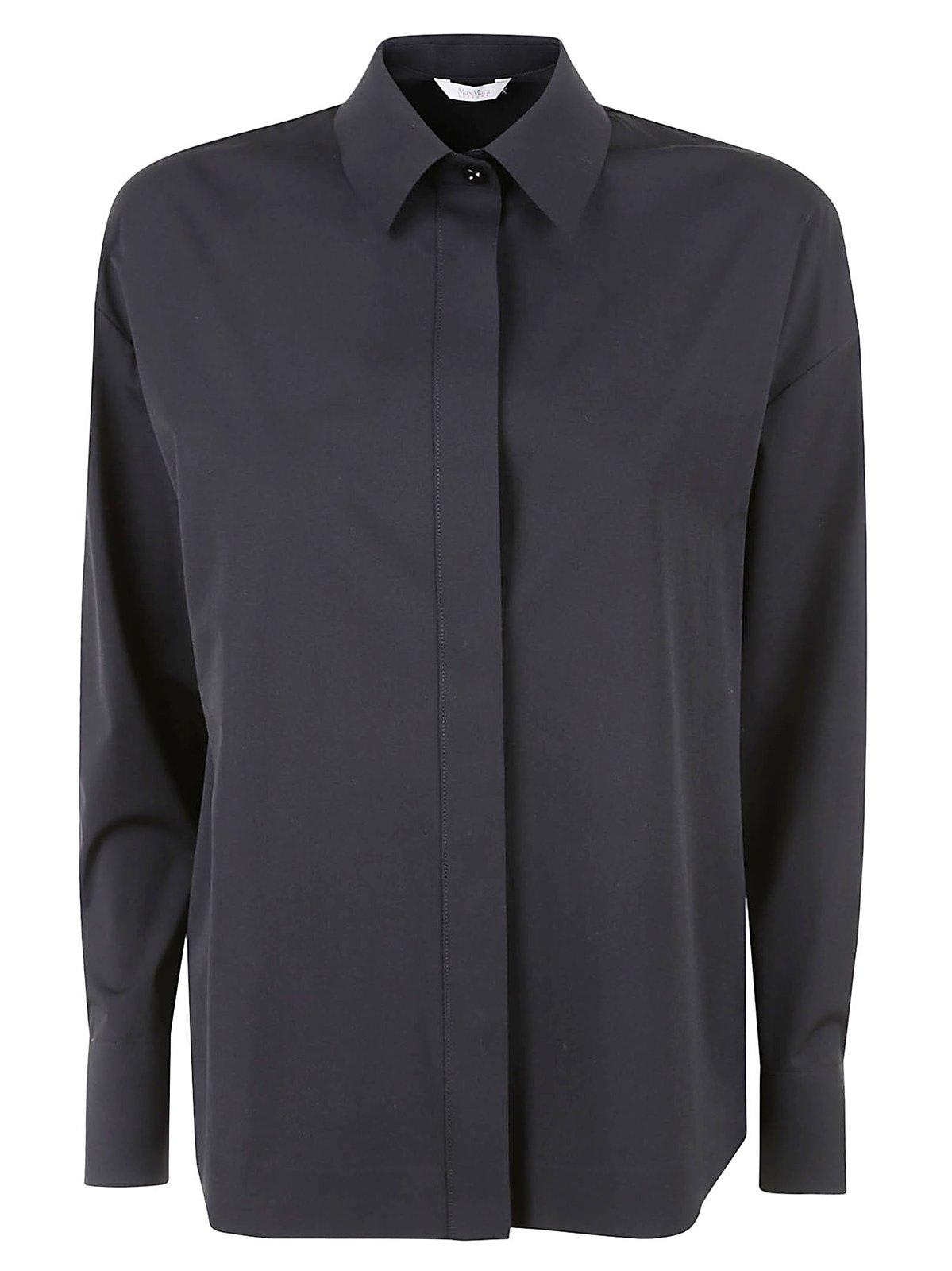 Max Mara Buttoned Long-sleeved Shirt In Black