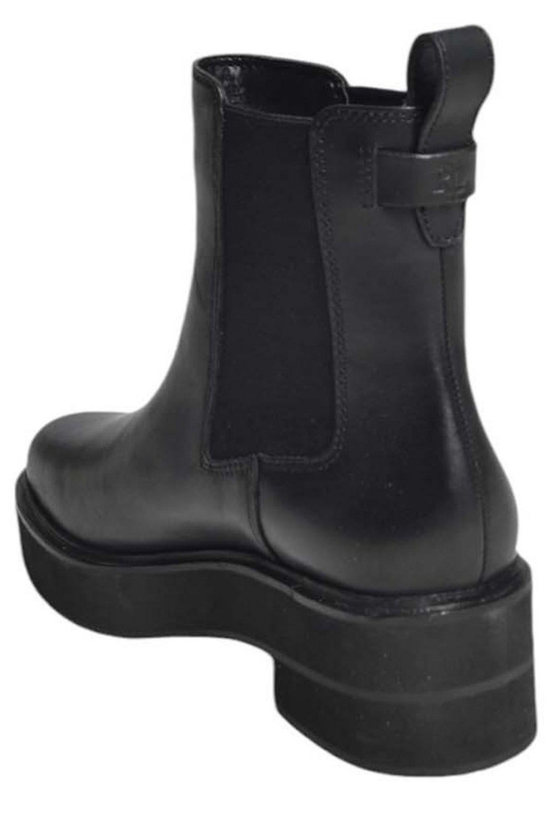 Polo Ralph Lauren Round-toe Slip-on Boots In Black