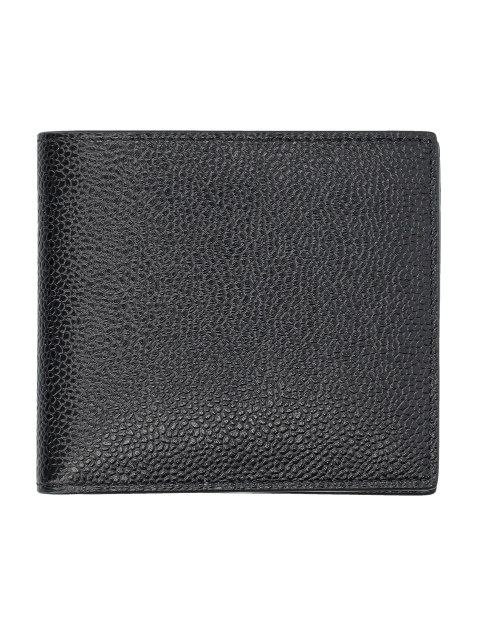 Shop Thom Browne Billfold In Pebble Grain Leather In Black