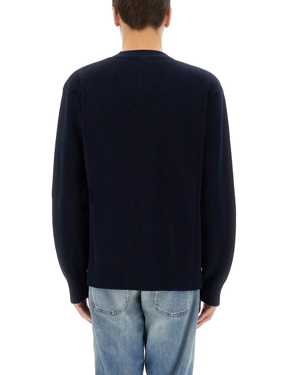 Lardini Organic Cotton Cardigan In Blue