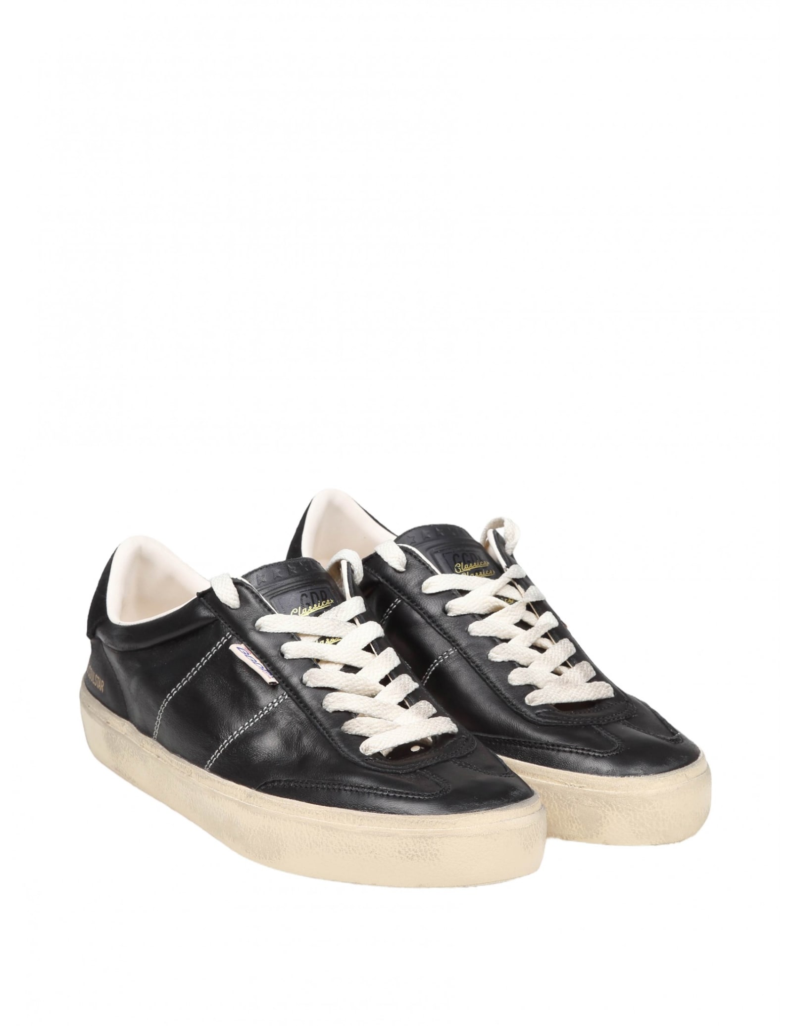 Shop Golden Goose Soul Star Sneakers In Black Leather