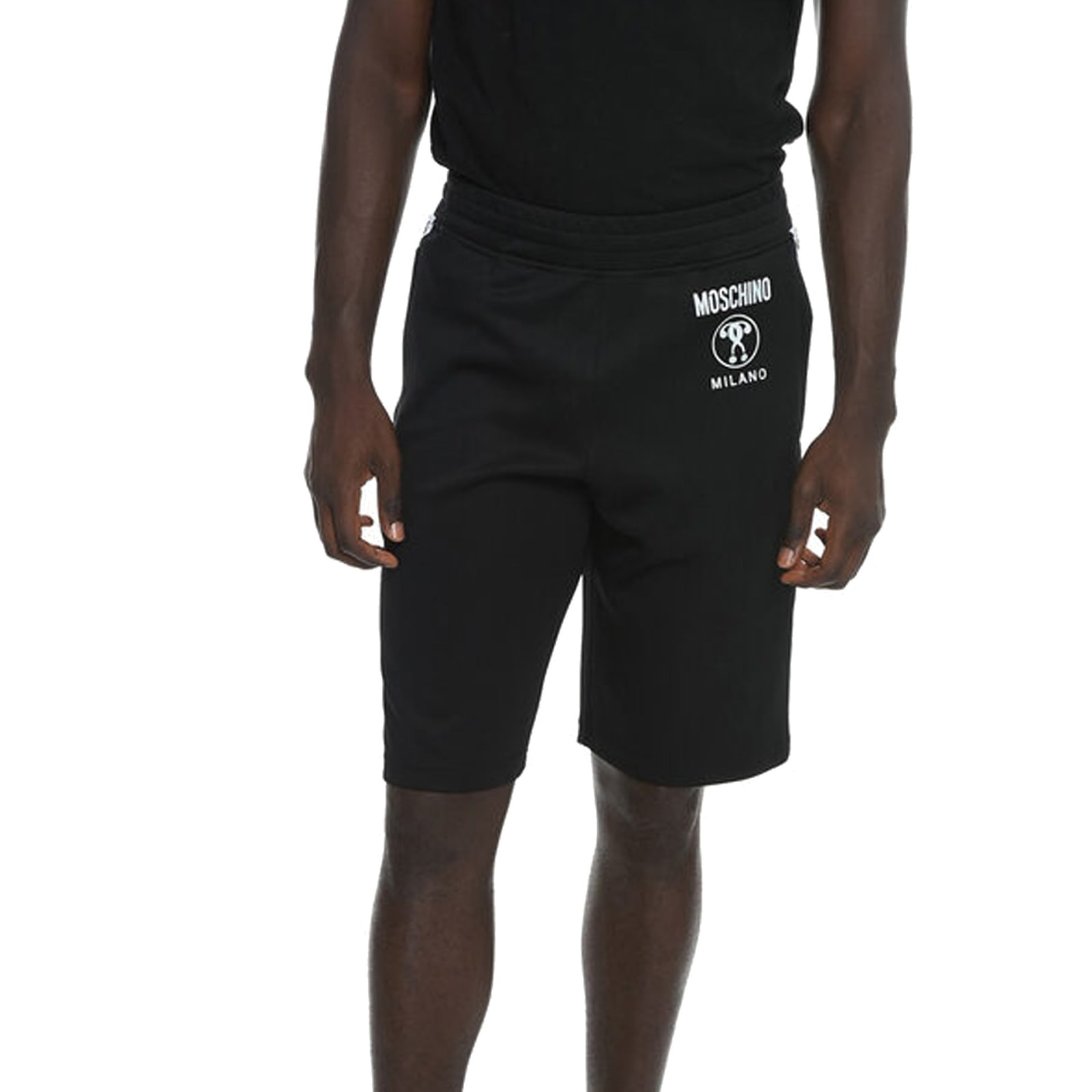 Moschino Couture Couture Contrasting Band Shorts In Black