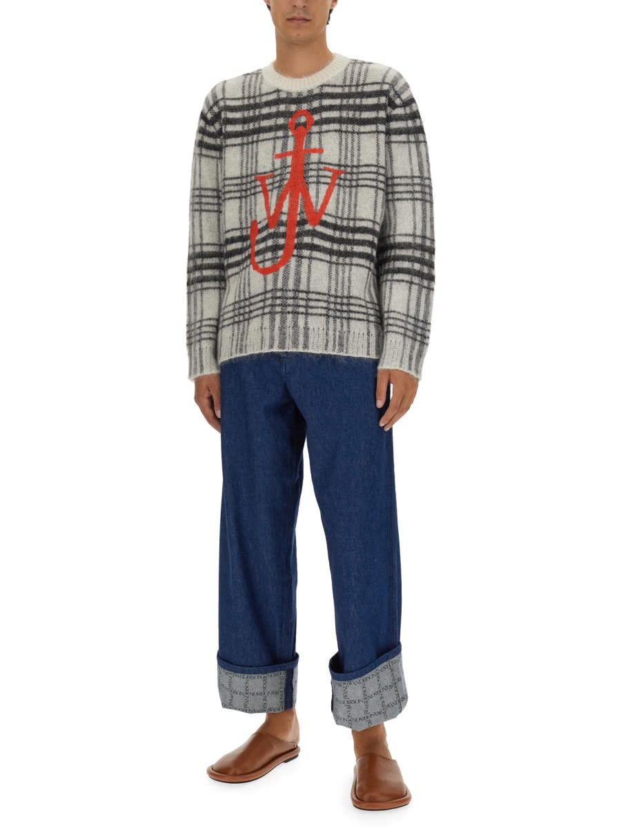 Shop Jw Anderson Jersey With Logo In Multicolour