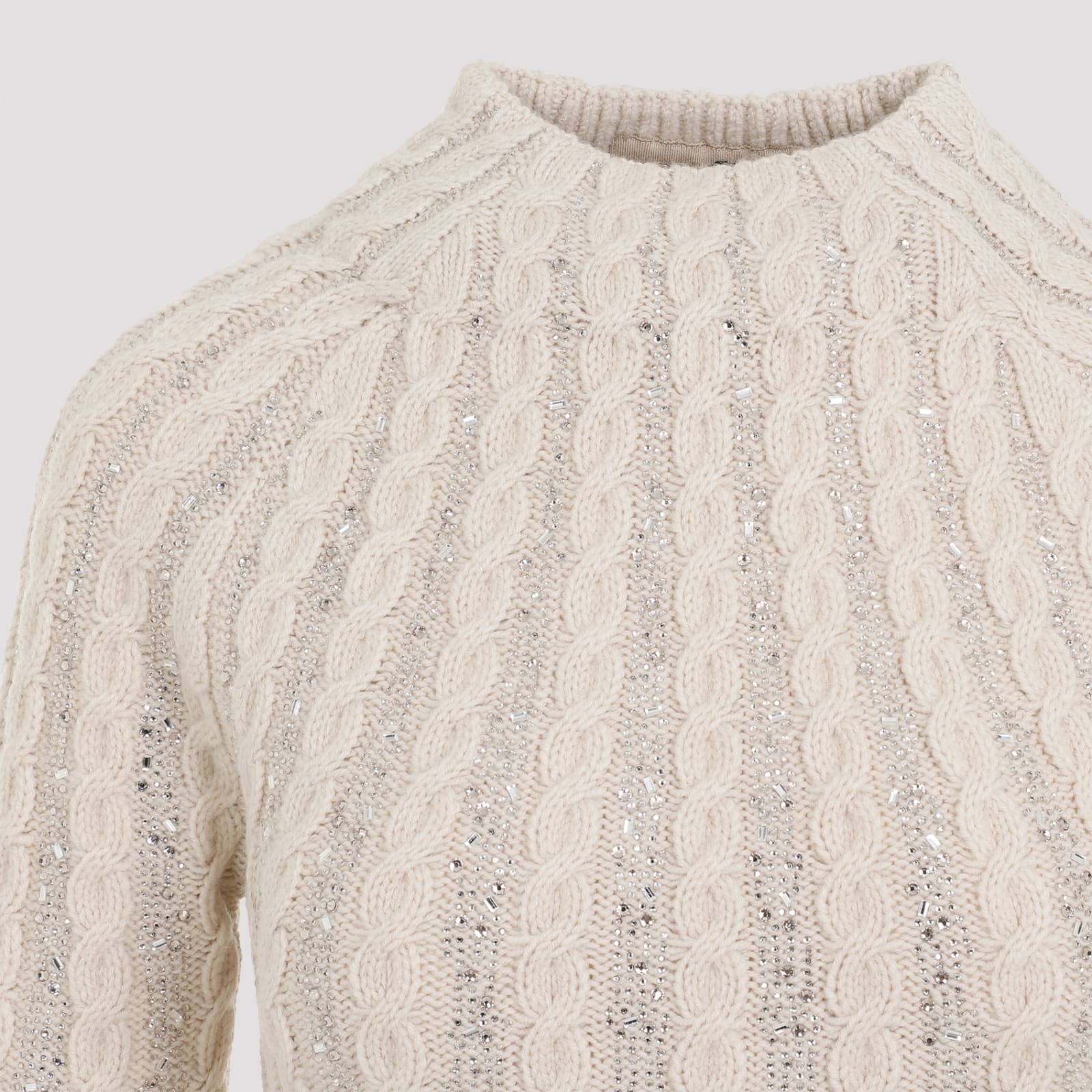 Shop Ermanno Scervino Virgin Wool Turtleneck In White Smok