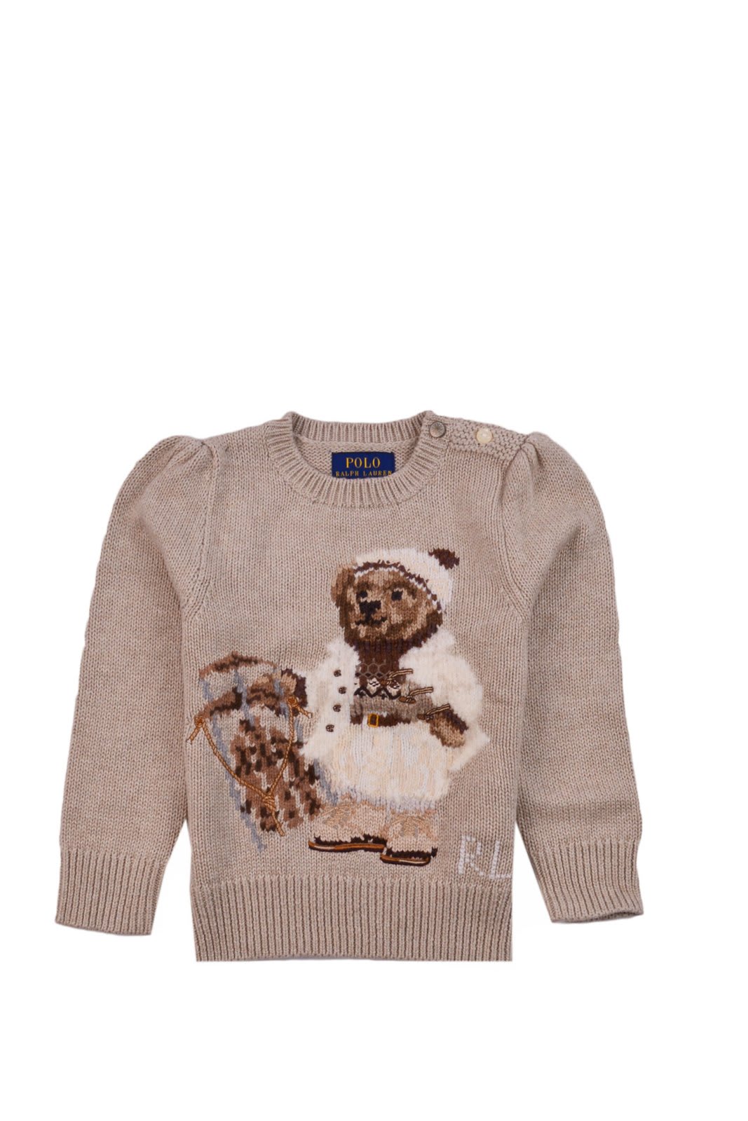 Polo Ralph Lauren Kids Teddy Bear motif Cotton Jumper In Nude ModeSens