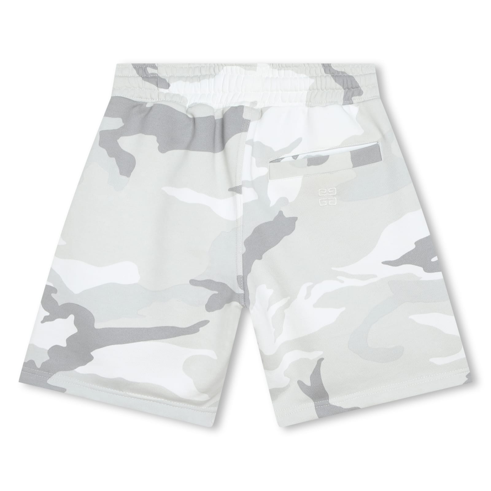 Shop Givenchy Shorts With Camouflage Print In Grigio Bianco