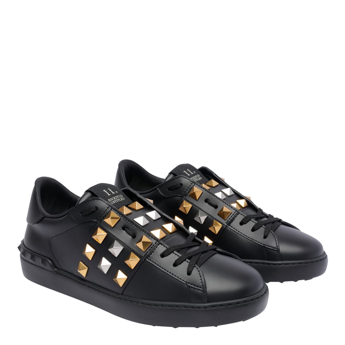 Valentino Garavani Men Rockstud Untitled Sneakers In Black