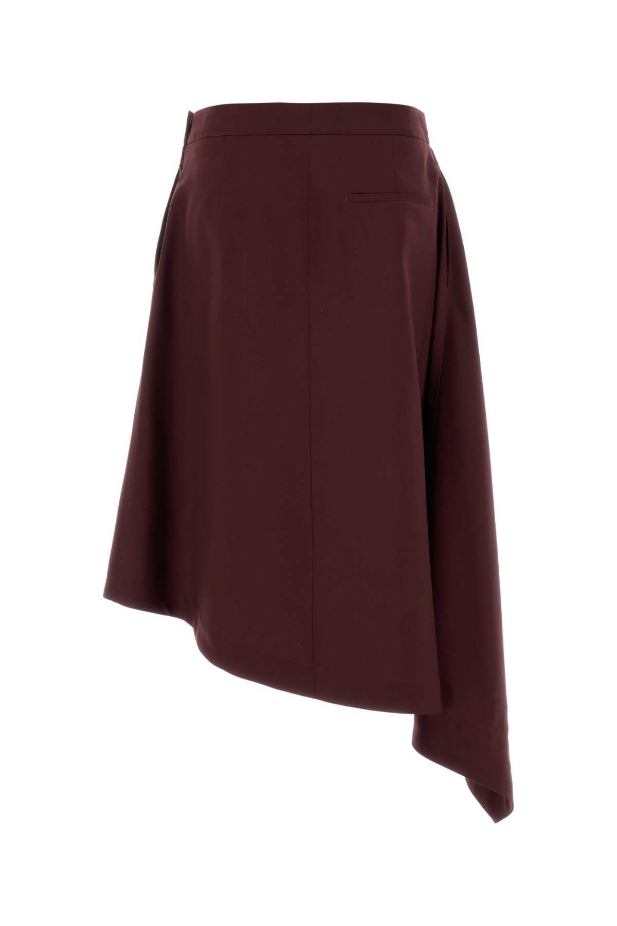 Bottega Veneta Tailored Wool Midi Skirt In Burgundy