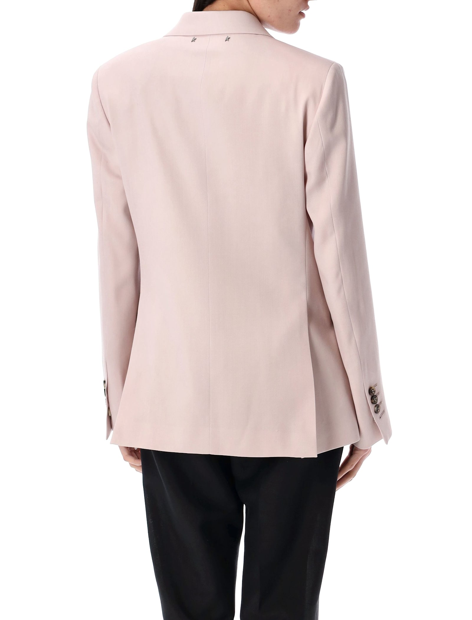 Shop Golden Goose Double Breasted Blazer In Shadow Pink
