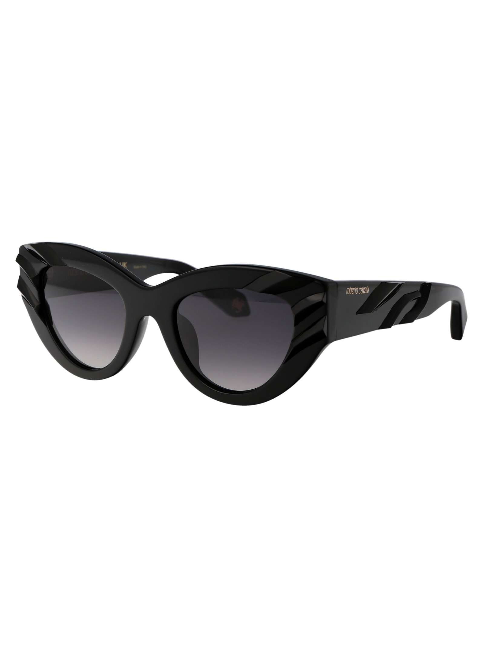 Shop Roberto Cavalli Src009v Sunglasses In 0700 Black