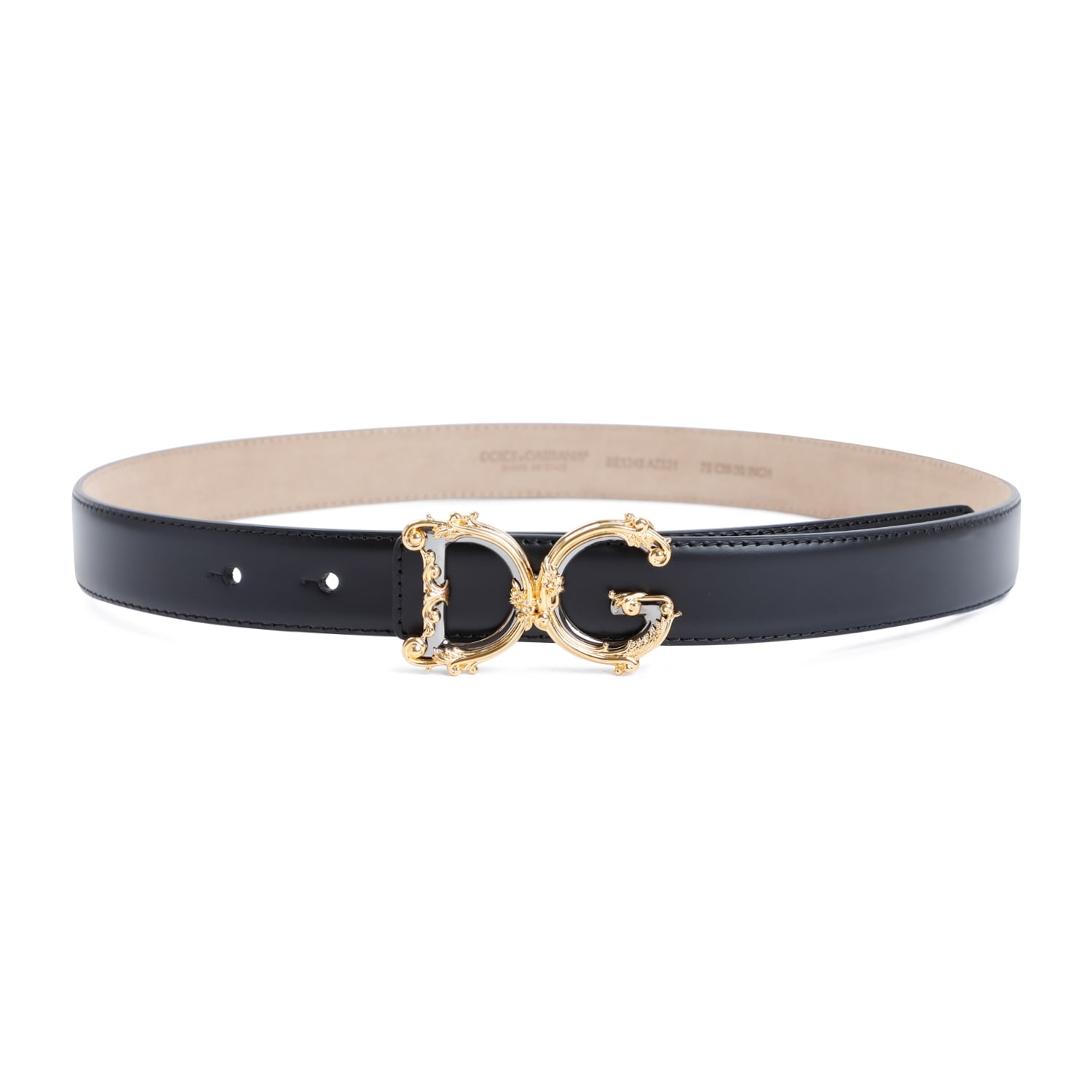 Shop Dolce & Gabbana Calf Leather Belt In Nero