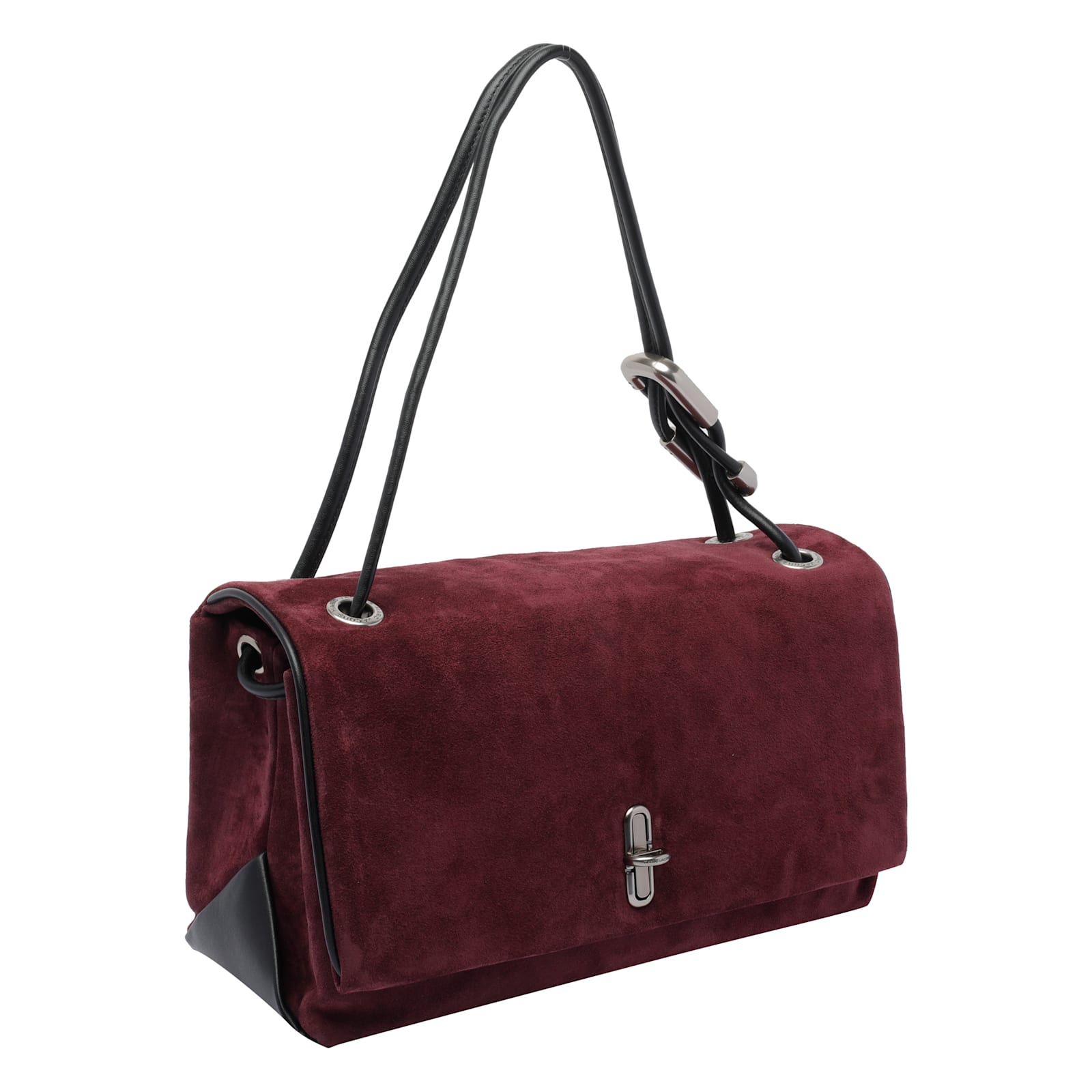 Marc Jacobs Rectangular Suede Shoulder Bag With Adjustable Strap In Red