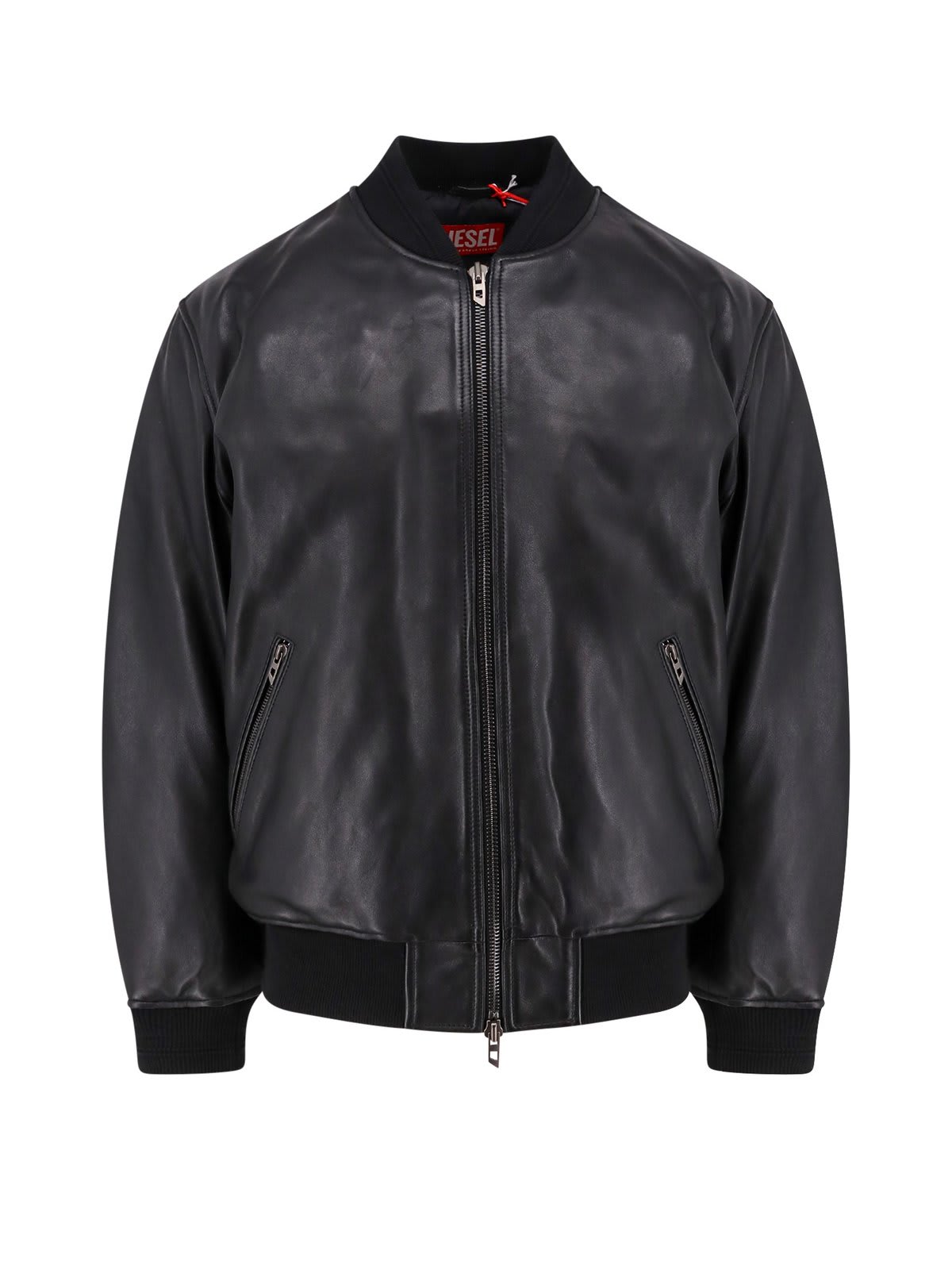 L-khan Leather Bomber Jacket