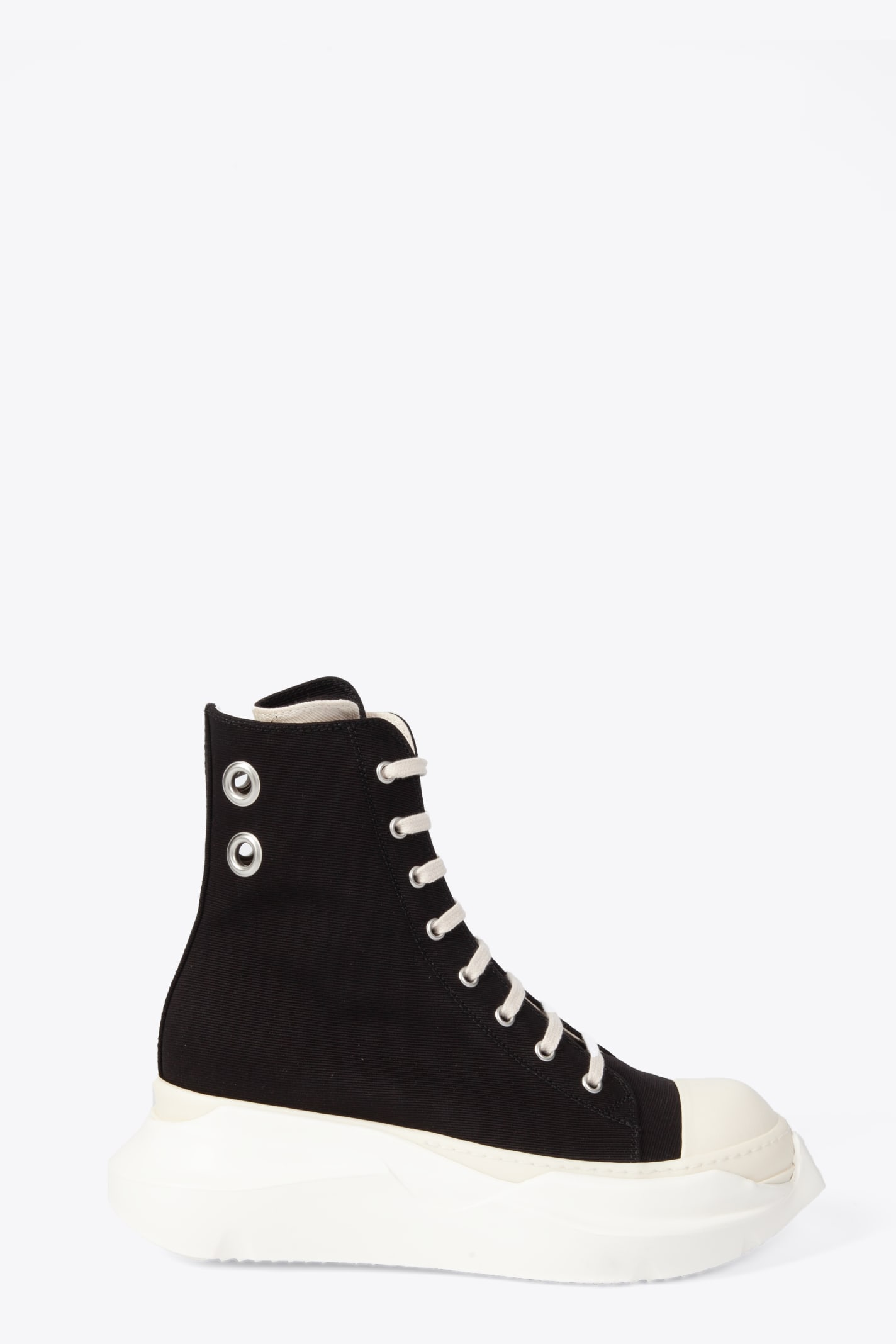 Abstract Sneak Black/milk/milk Black cotton lace-up high sneaker with chunky sole - Abstract Hi Sneaks