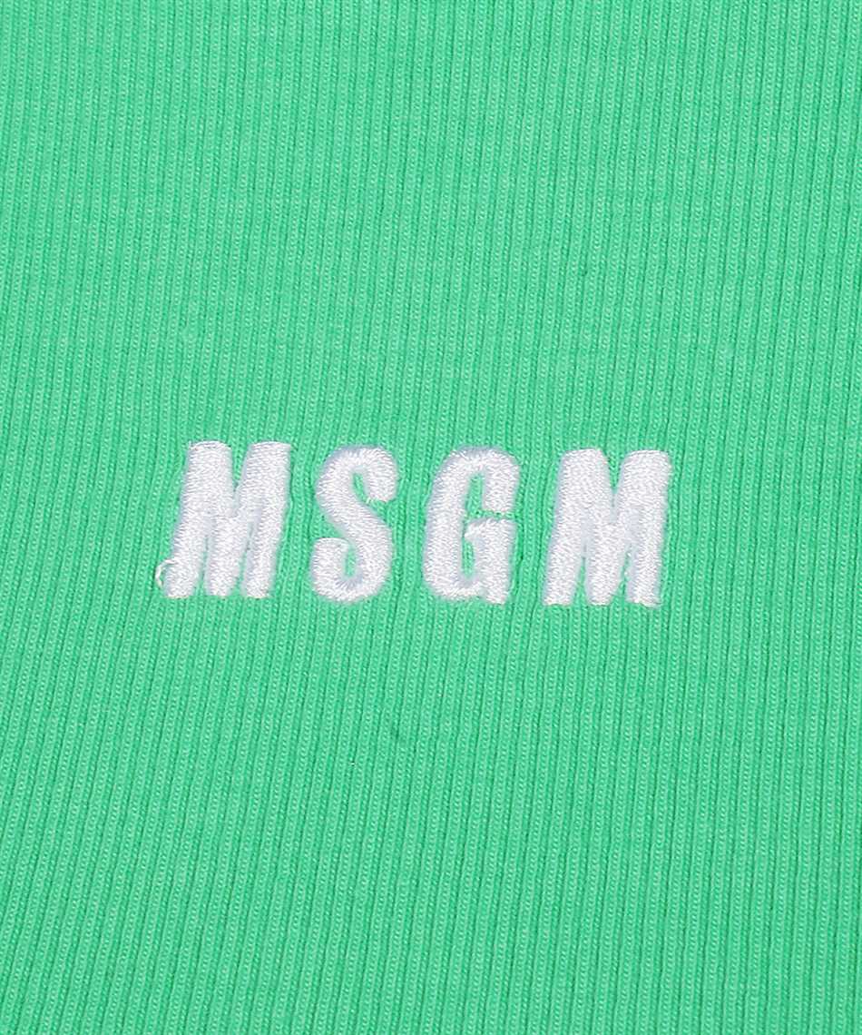 Msgm Ribbed Tank Top In Green