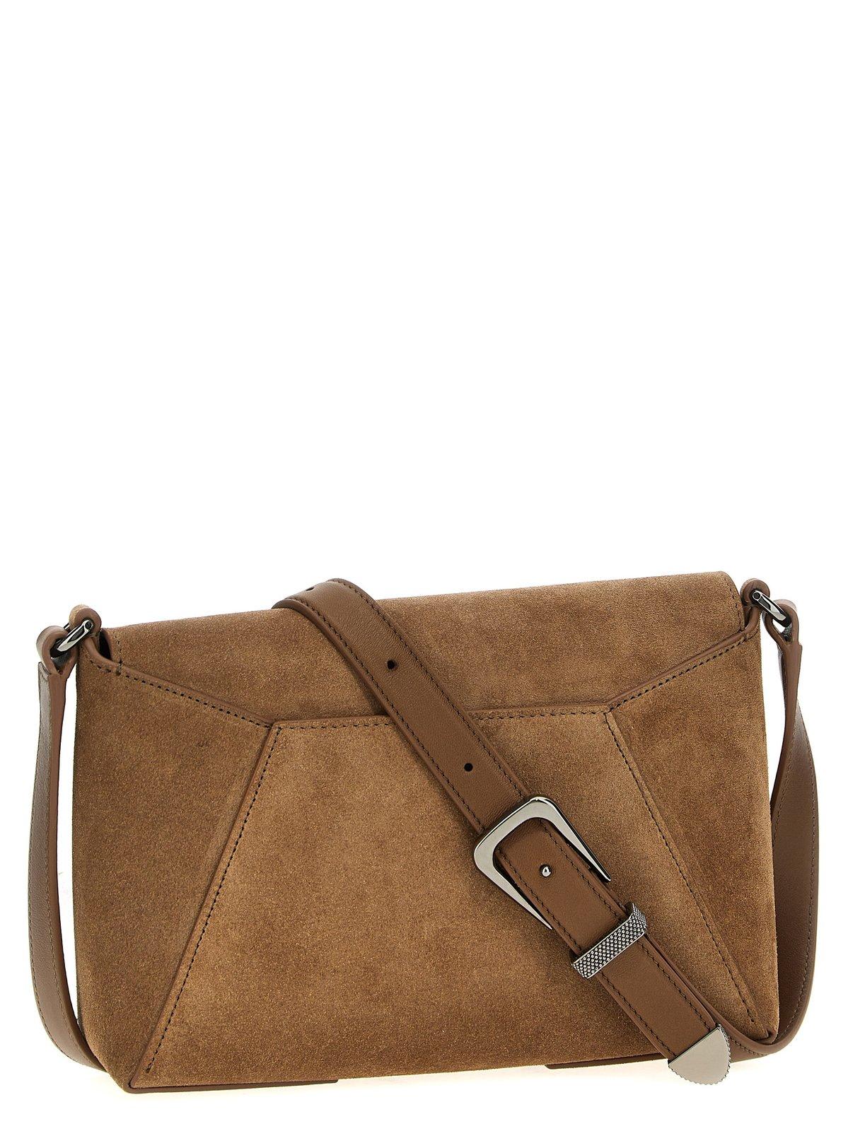 Shop Brunello Cucinelli Envelope Crossbody Bag In Brown