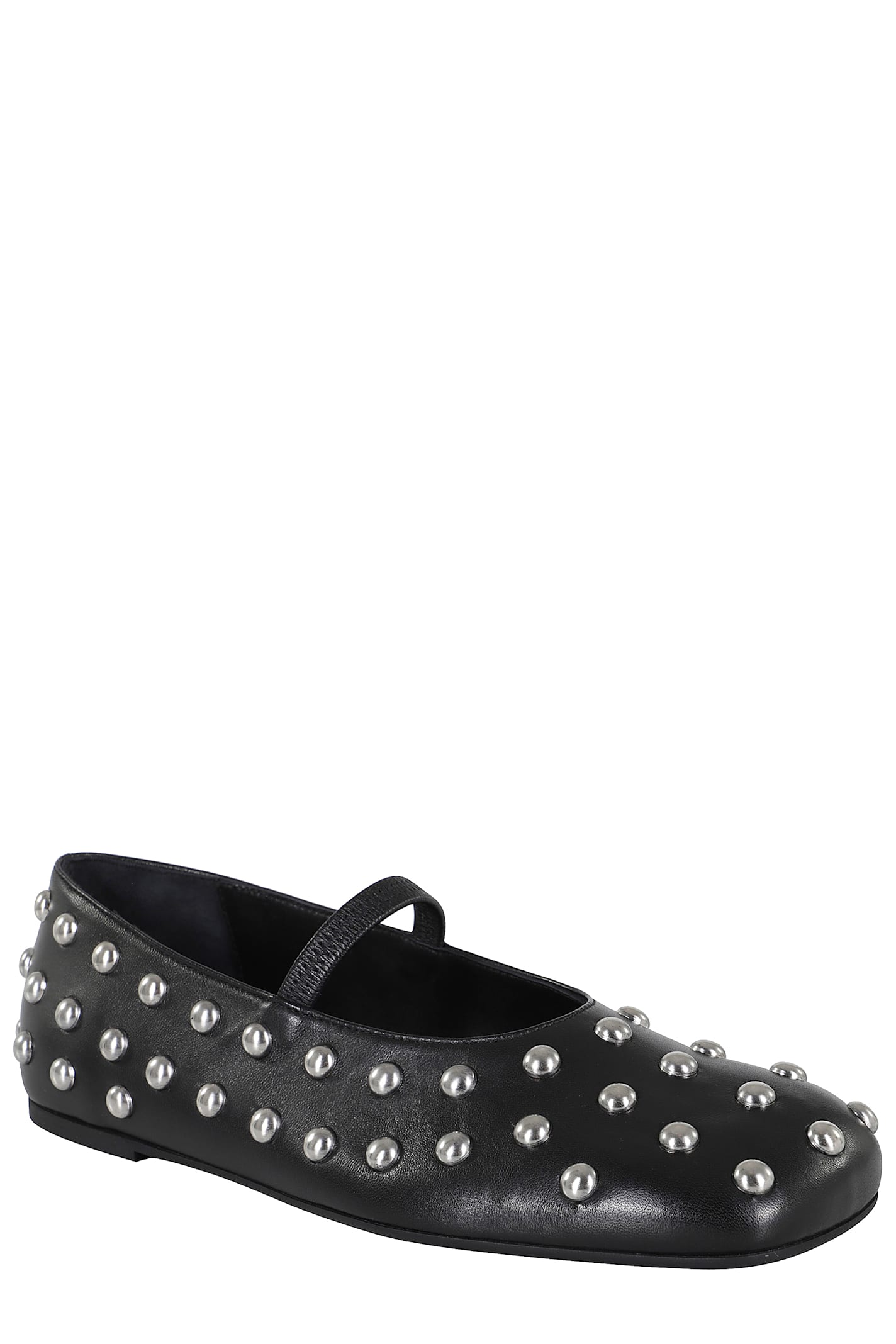 Erika Cavallini Square-toed Ballet Shoes In Nero
