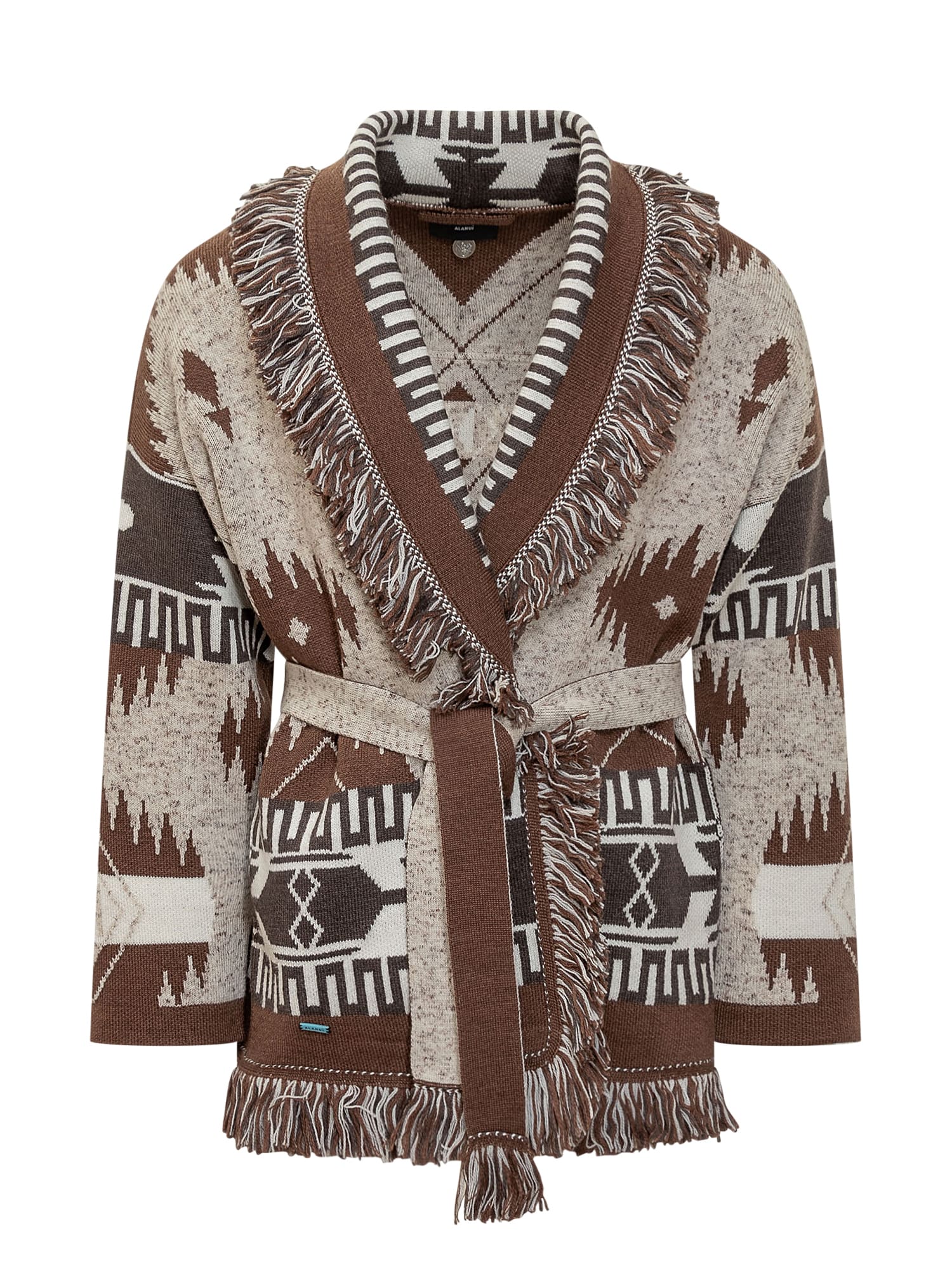 Shop Alanui Dreamscape Cardigan In Dune/dakar