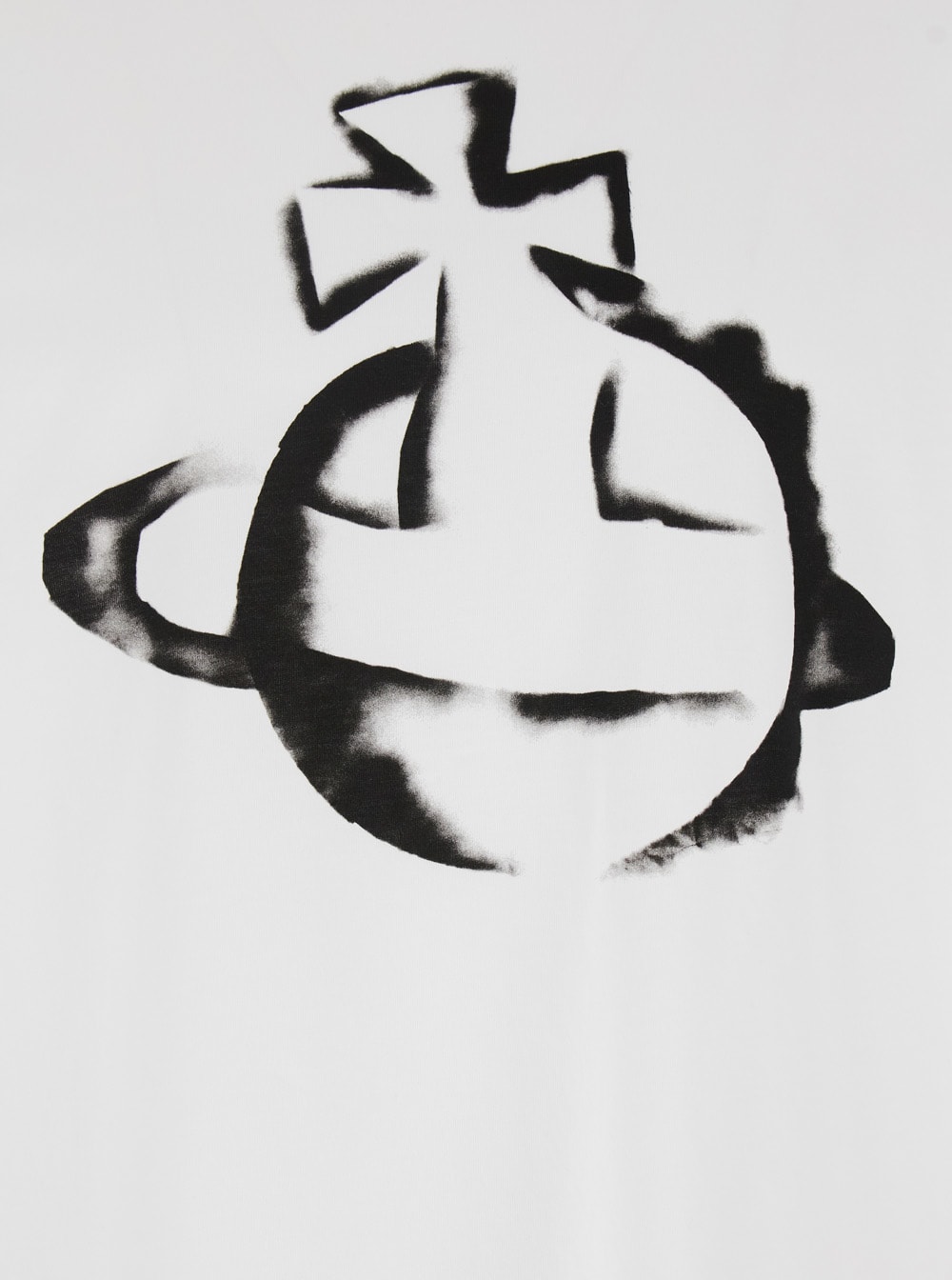 Vivienne Westwood White Crewneck T-shirt With Maxi Orb Logo Print On The Front In White