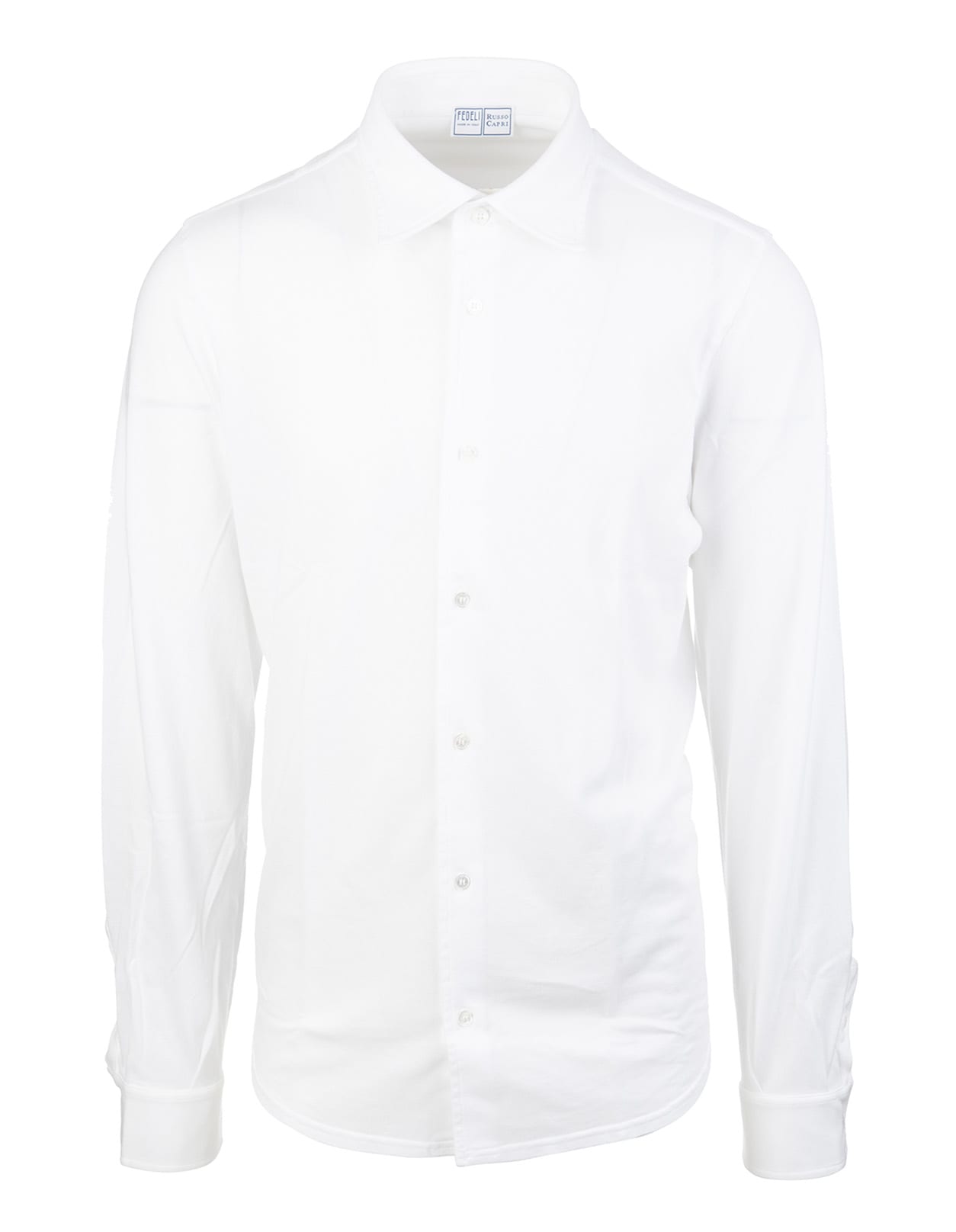Fedeli White Cotton Slim Man Shirt