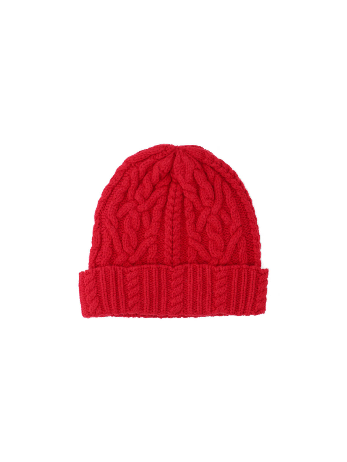 Aspesi Cable-knit Wool Beanie In Red