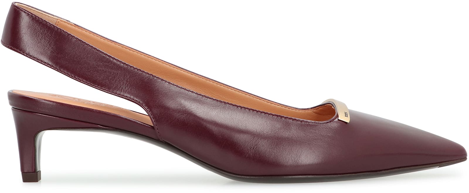 Tod's Pointed Toe Kitten Heel Slingback Pump In Brown