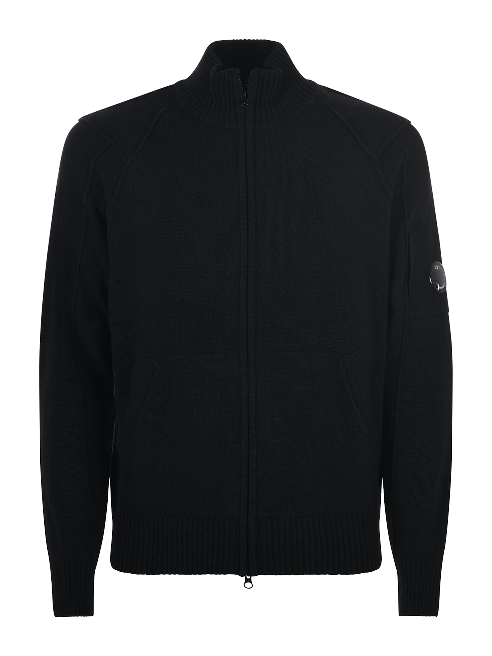 Shop C.p. Company Cardigan  In Black