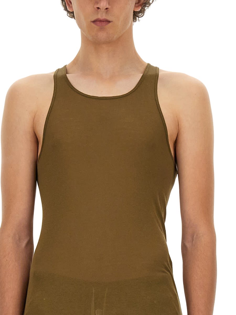 Rick Owens Organic Cotton Tank Top In Green