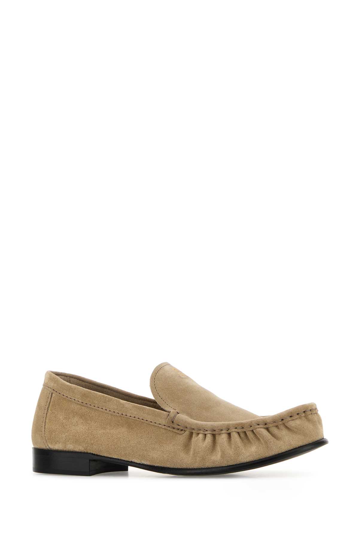 Miu Miu Suede Loafers With Round Toe And Texture In Animal Print
