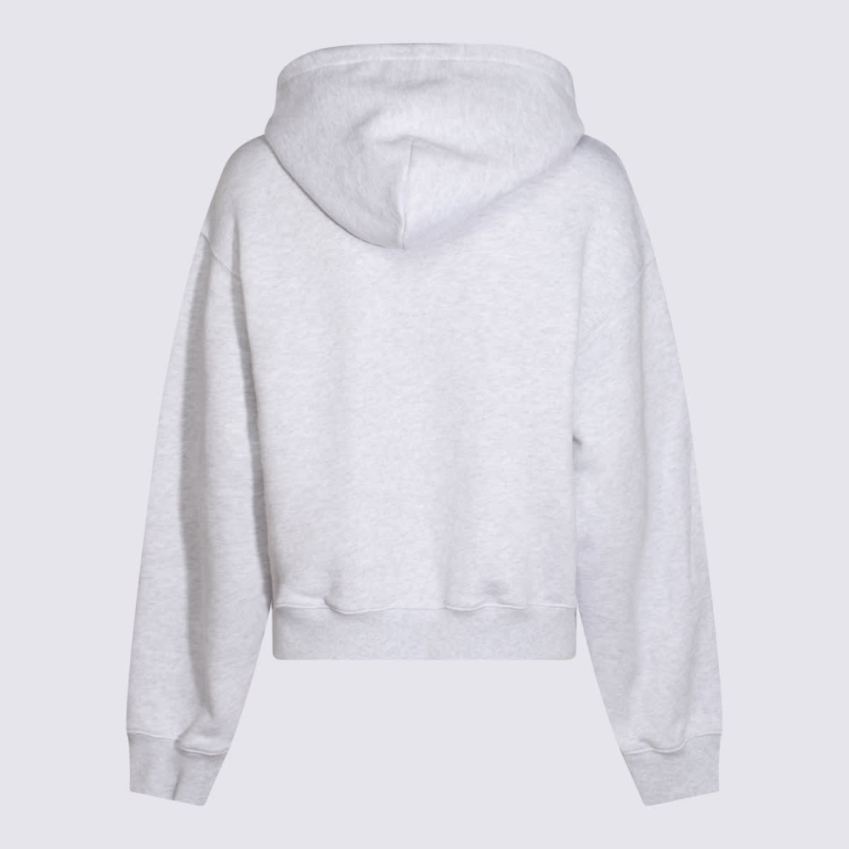 Shop Alexander Wang Light Grey Cotton Terry Hoodie Sweatshirt In Light Heather Grey