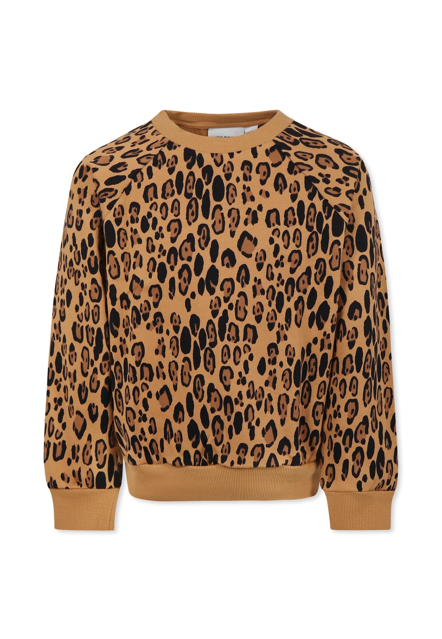 Shop Mini Rodini Beige Sweatshirt For Kids With Spotted Print