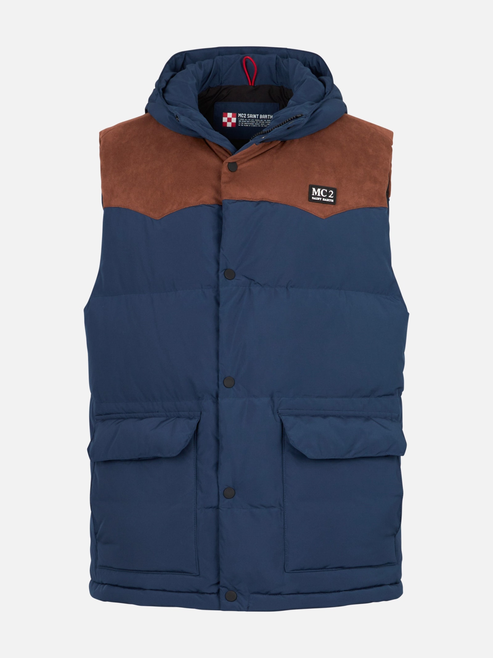 Shop Mc2 Saint Barth Man Blue Down Vest