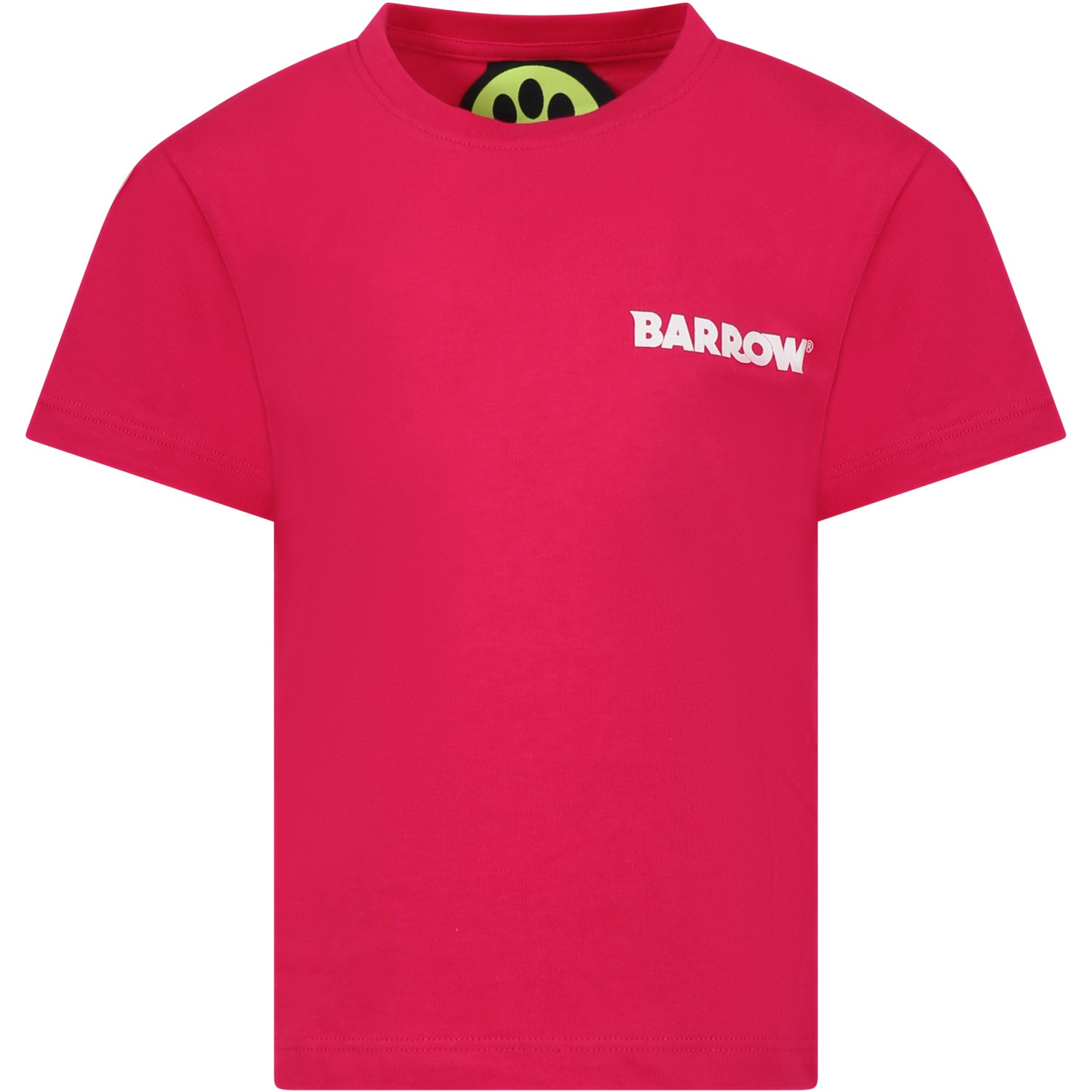 Shop Barrow Fuchsia T-shirt For Kids With Smiley Face And Logo