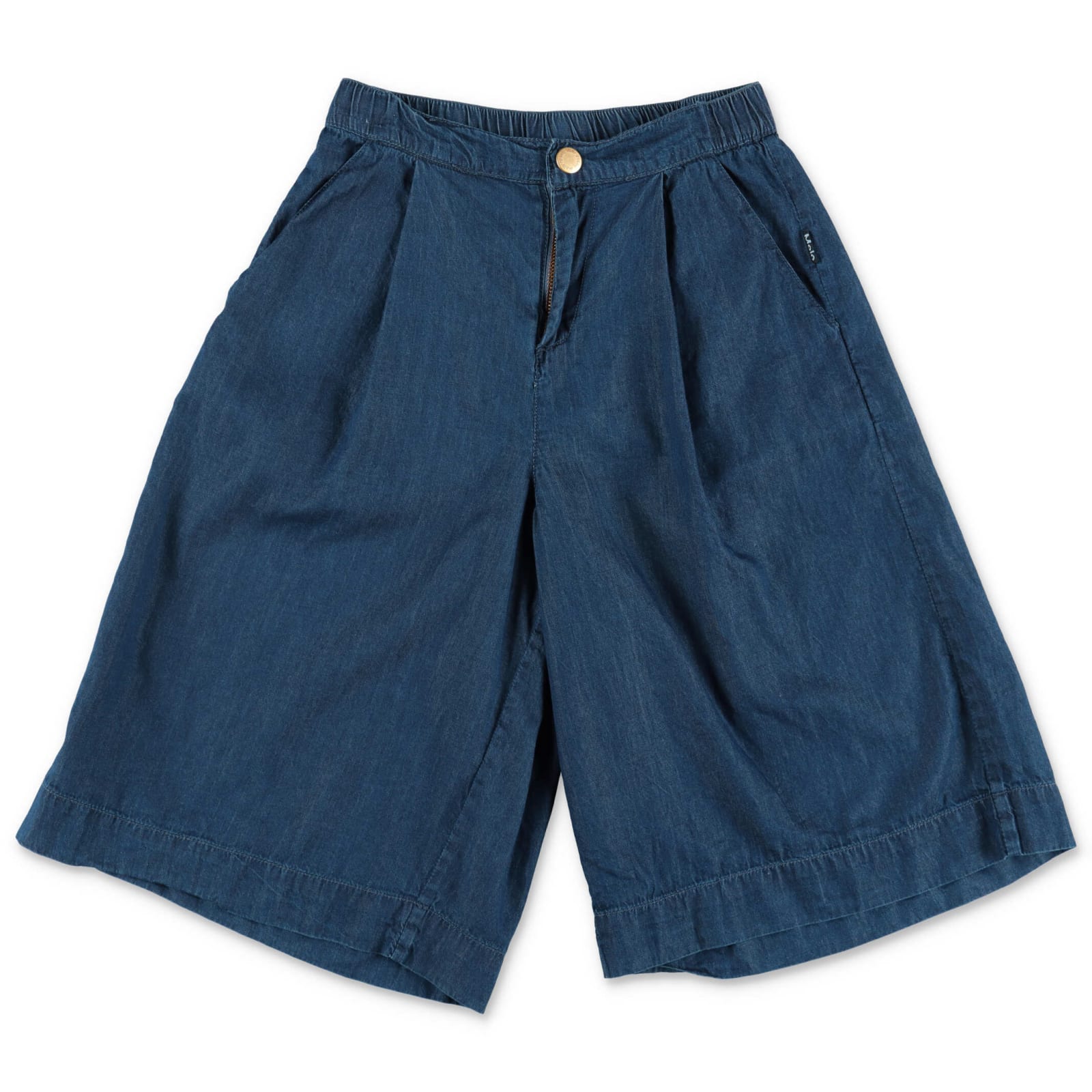 Molo Shorts Blu In Denim Di Cotone Stretch