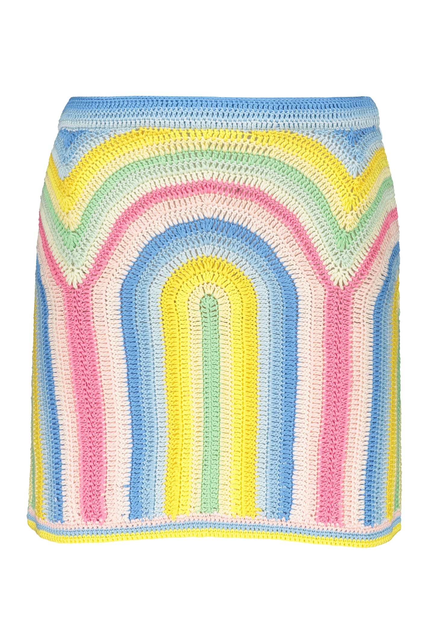 Shop Casablanca Crochet Knit Skirt In Multicolor