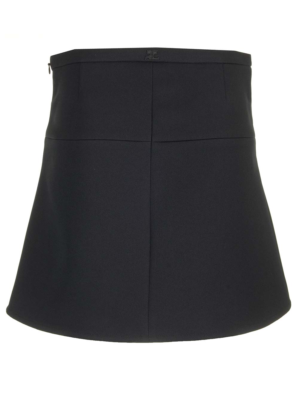 Shop Courrèges Ellipse Twill Skirt In Black