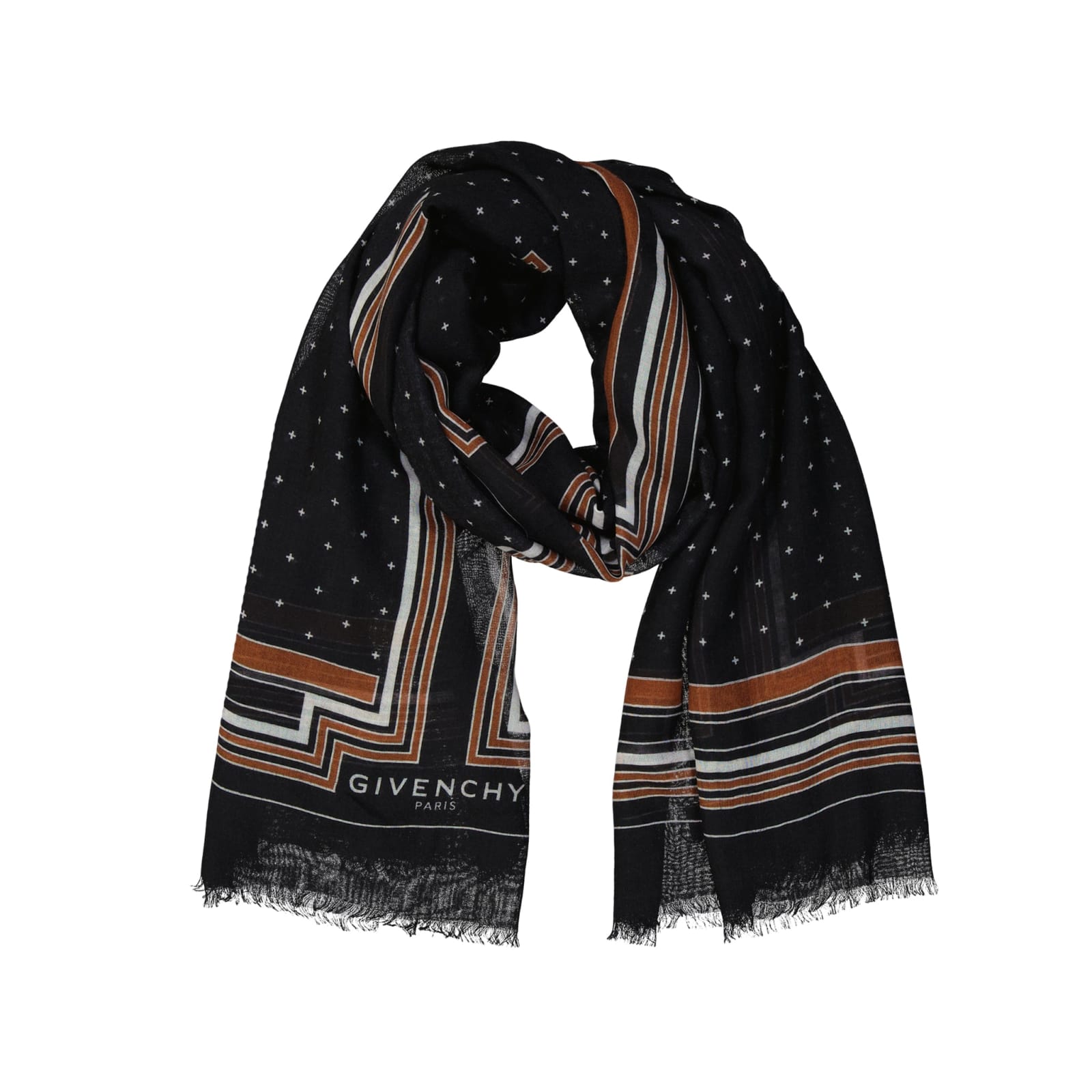 Shop Givenchy Printed Cashmere Foulard In Black