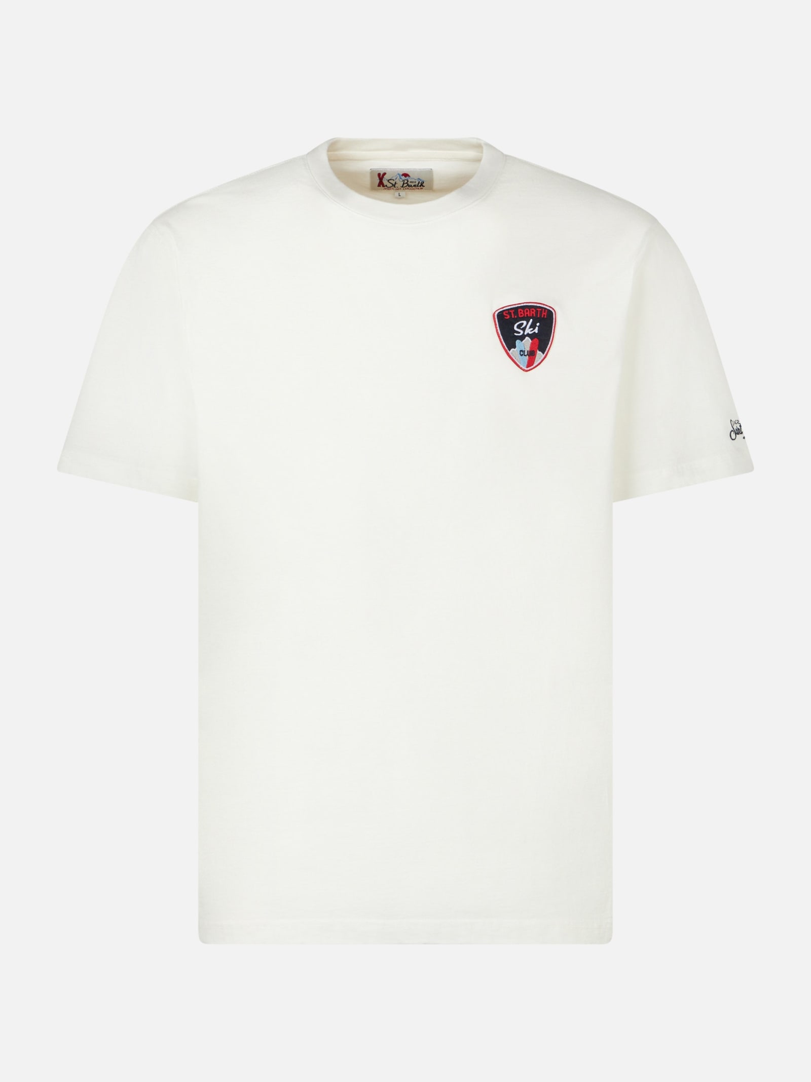 MC2 SAINT BARTH MAN HEAVY COTTON T-SHIRT WITH ST. BARTH SKI PATCH