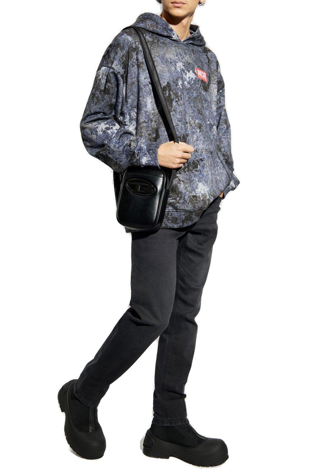 Diesel Crewneck Sweater With Hood And Abstract Print
