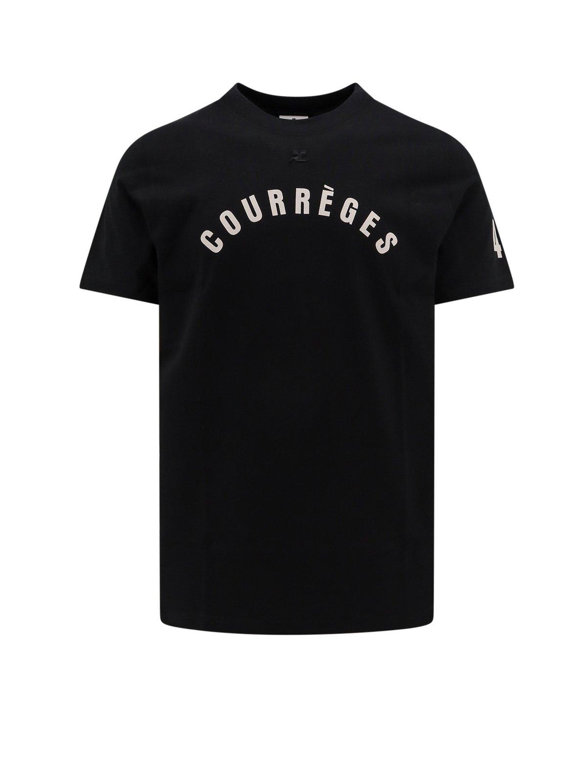 Shop Courrèges Crewneck Short-sleeved T-shirt In Black