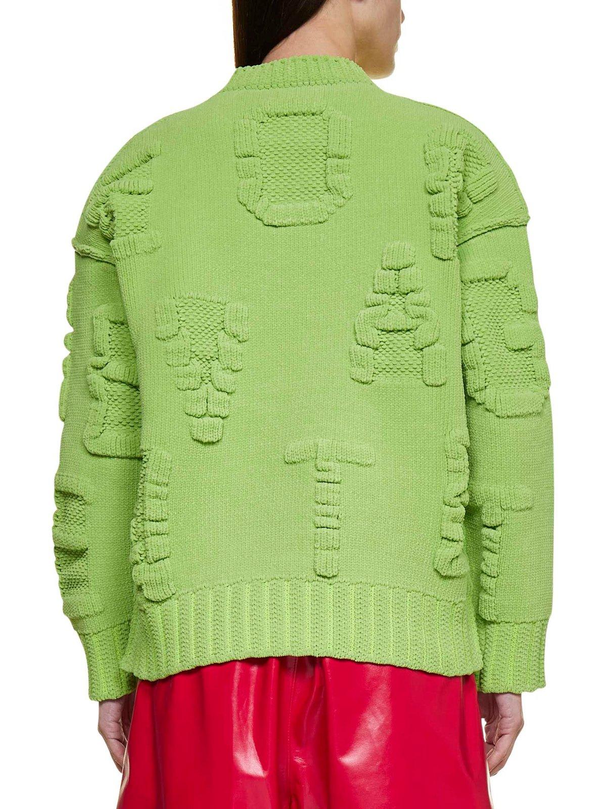 Bottega Veneta Alphabet Jacquard Chenille Sweater In Multicolour