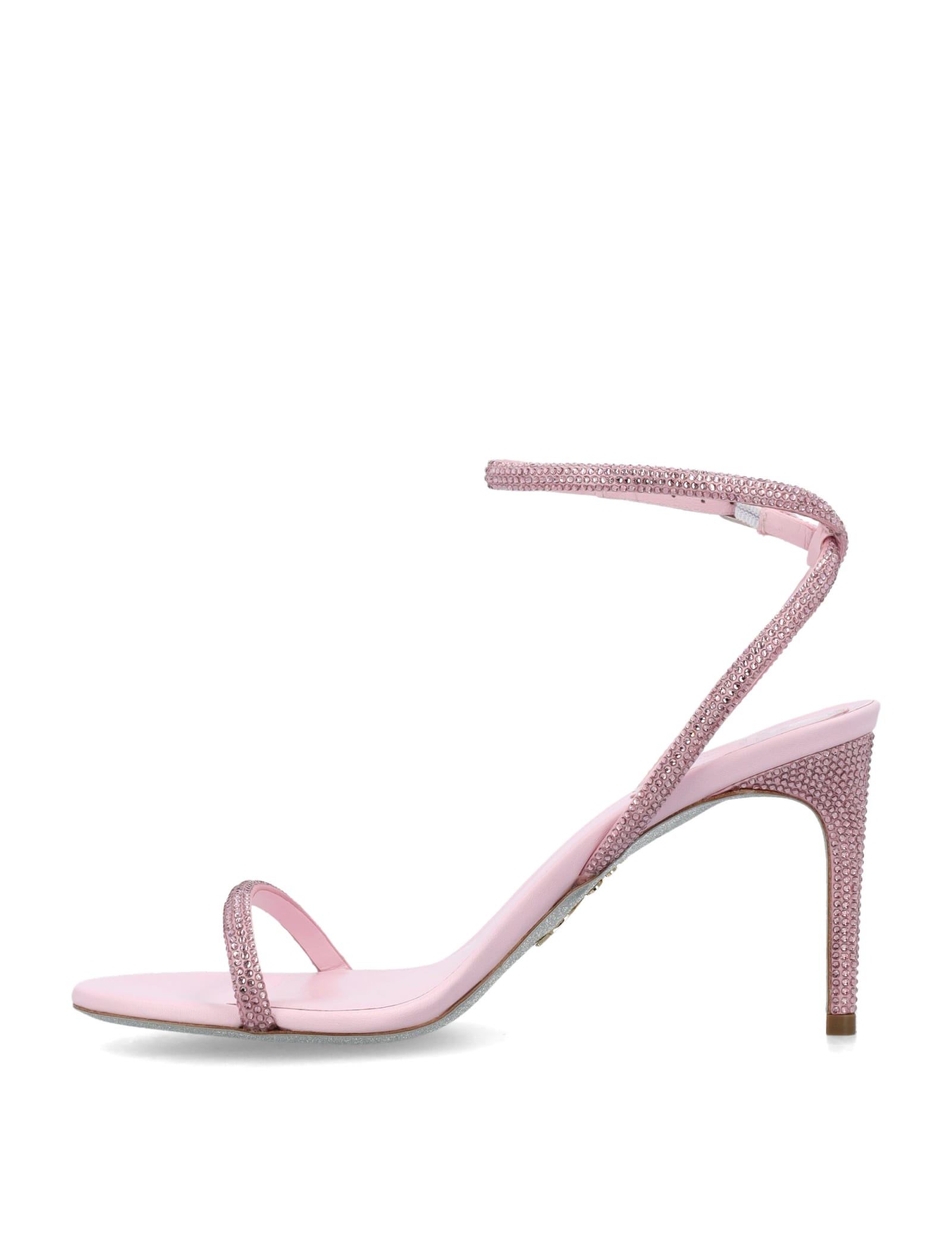 Shop René Caovilla Ellabrita Sandals 85 In Pink Satin Light Rose