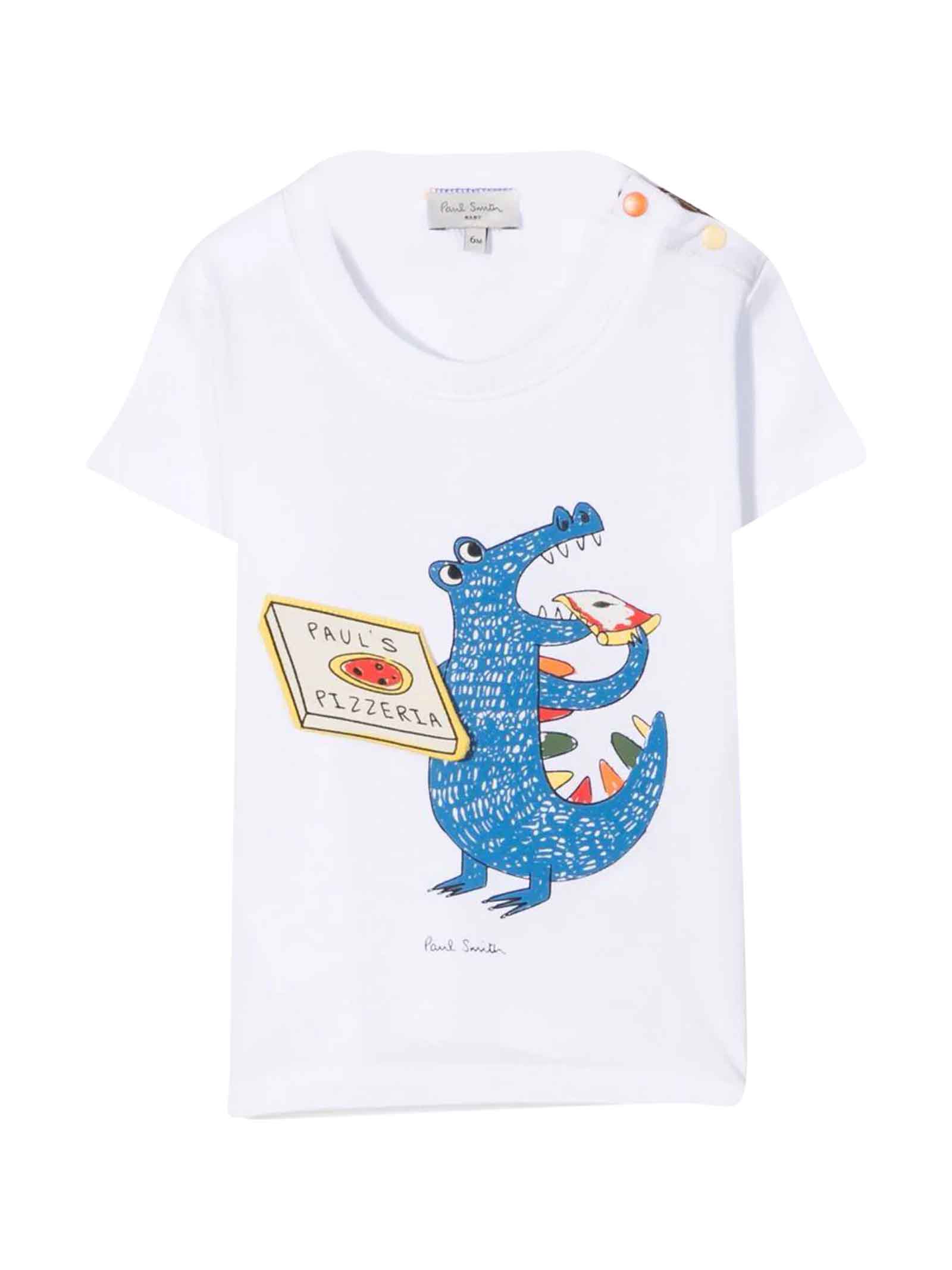 Paul Smith Junior White Baby T-shirt With Print