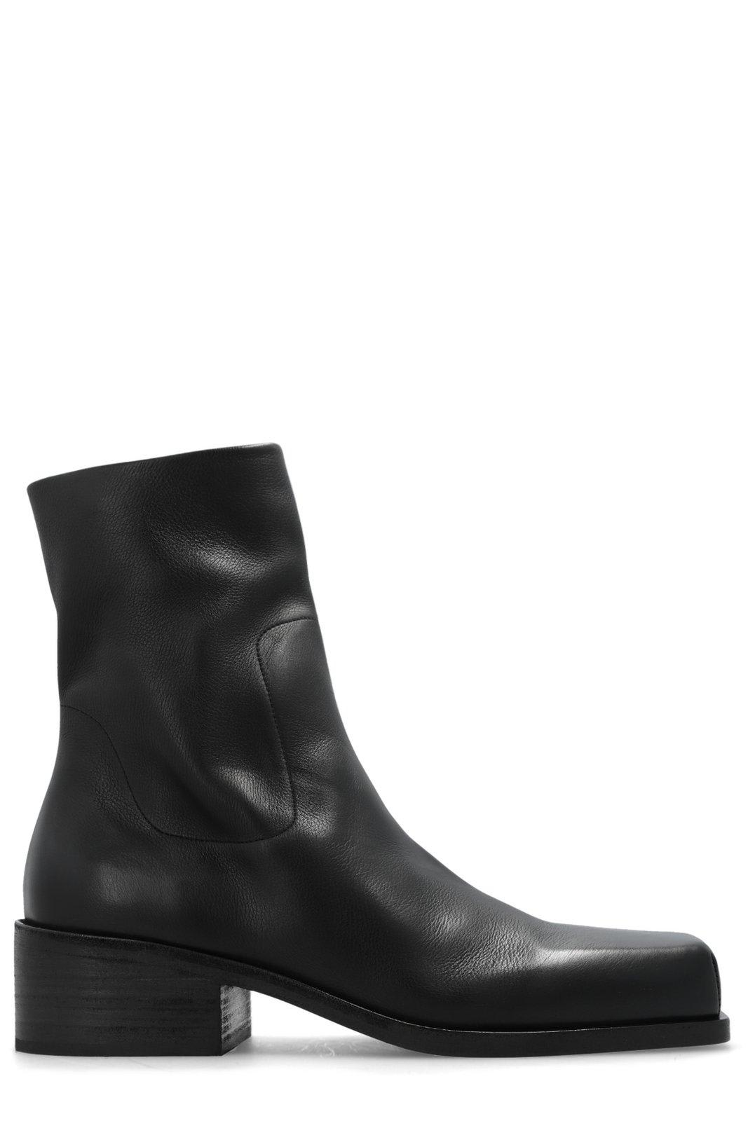 Shop Marsèll Cassello Square Toe Boots In Black