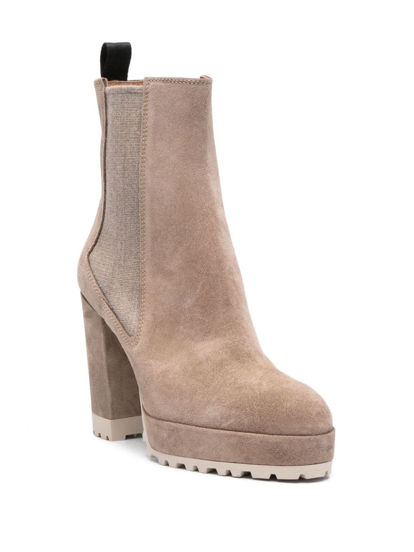 Shop Roberto Festa Beige Suede Dasha Ankle Boots