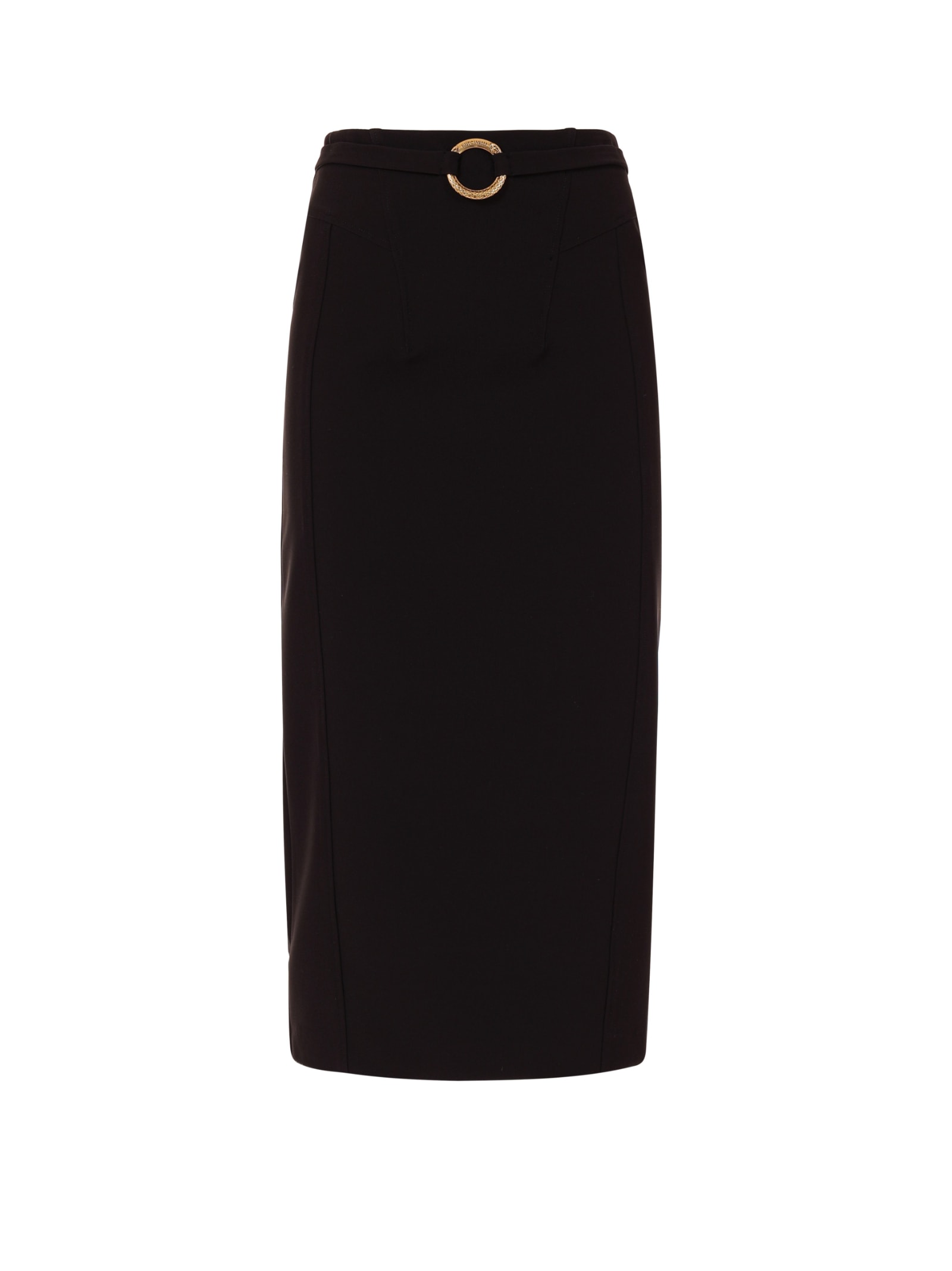 Just Cavalli Midi Pencil Skirt With Ring Detail In Black